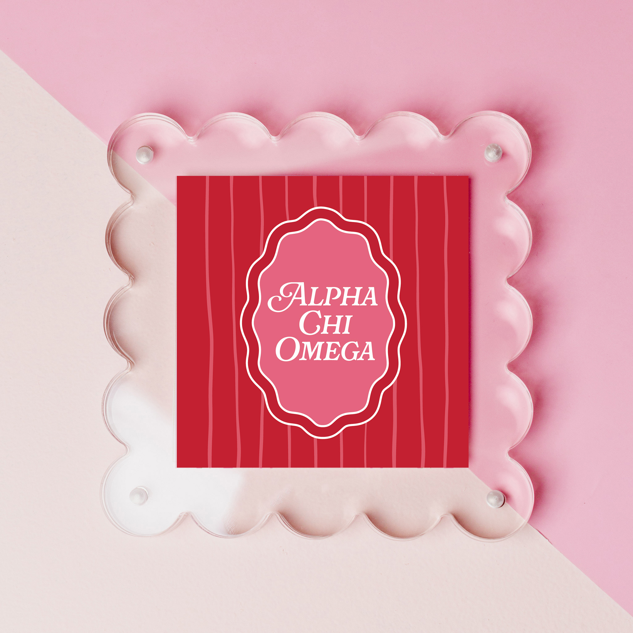 Picture of Sorority Square Scalloped Acrylic Frame-Alpha Chi 