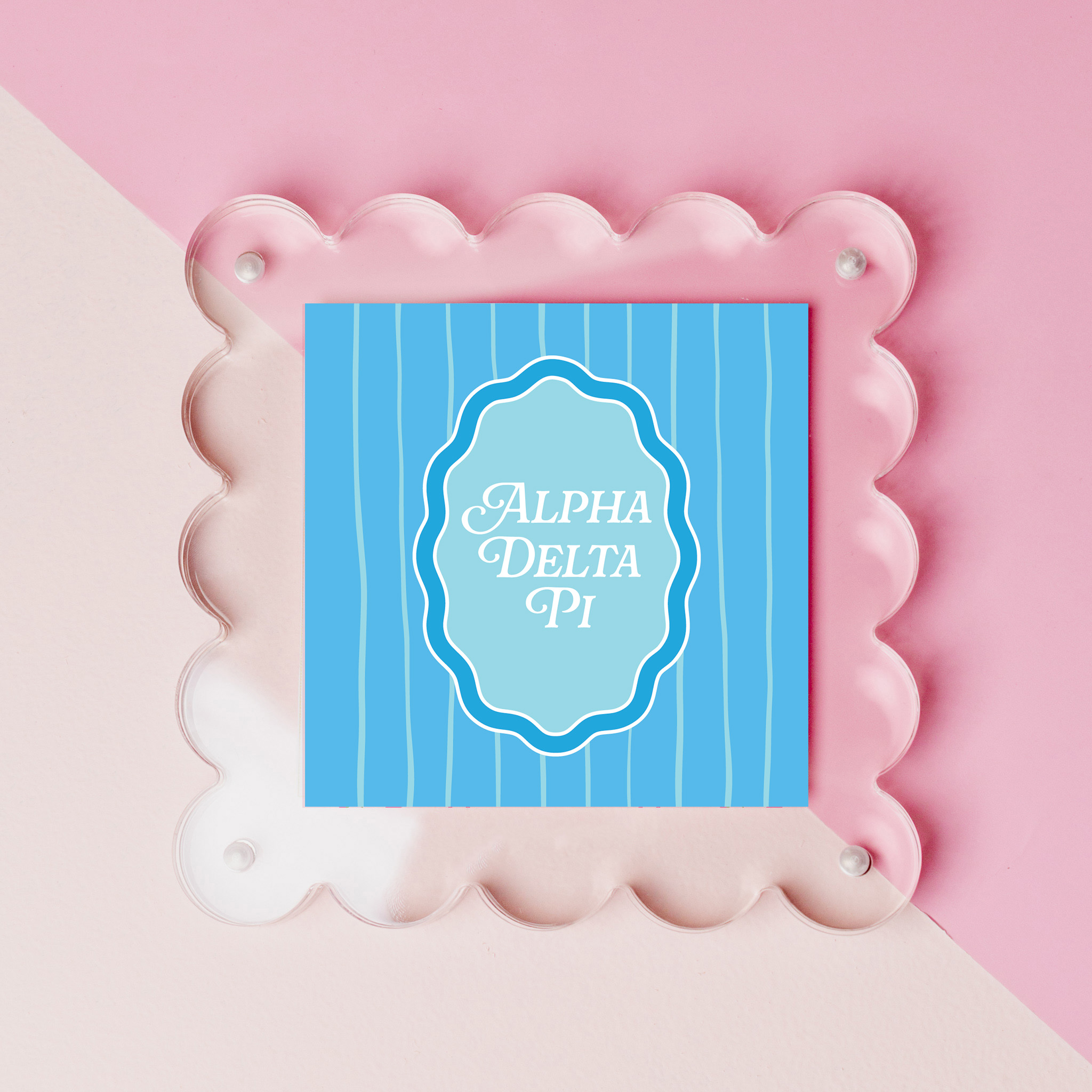 Picture of Sorority Square Scalloped Acrylic Frame-Alpha Delt