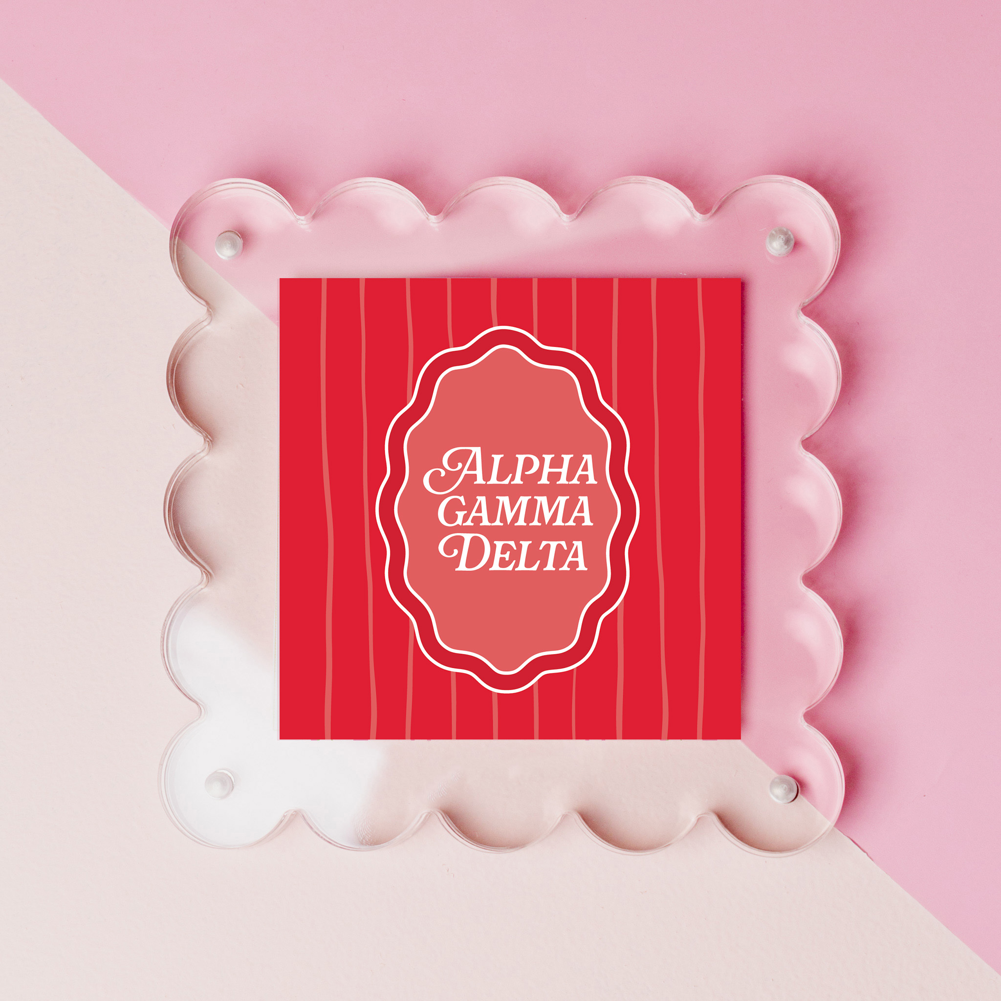 Picture of Sorority Square Scalloped Acrylic Frame-Alpha Gamm