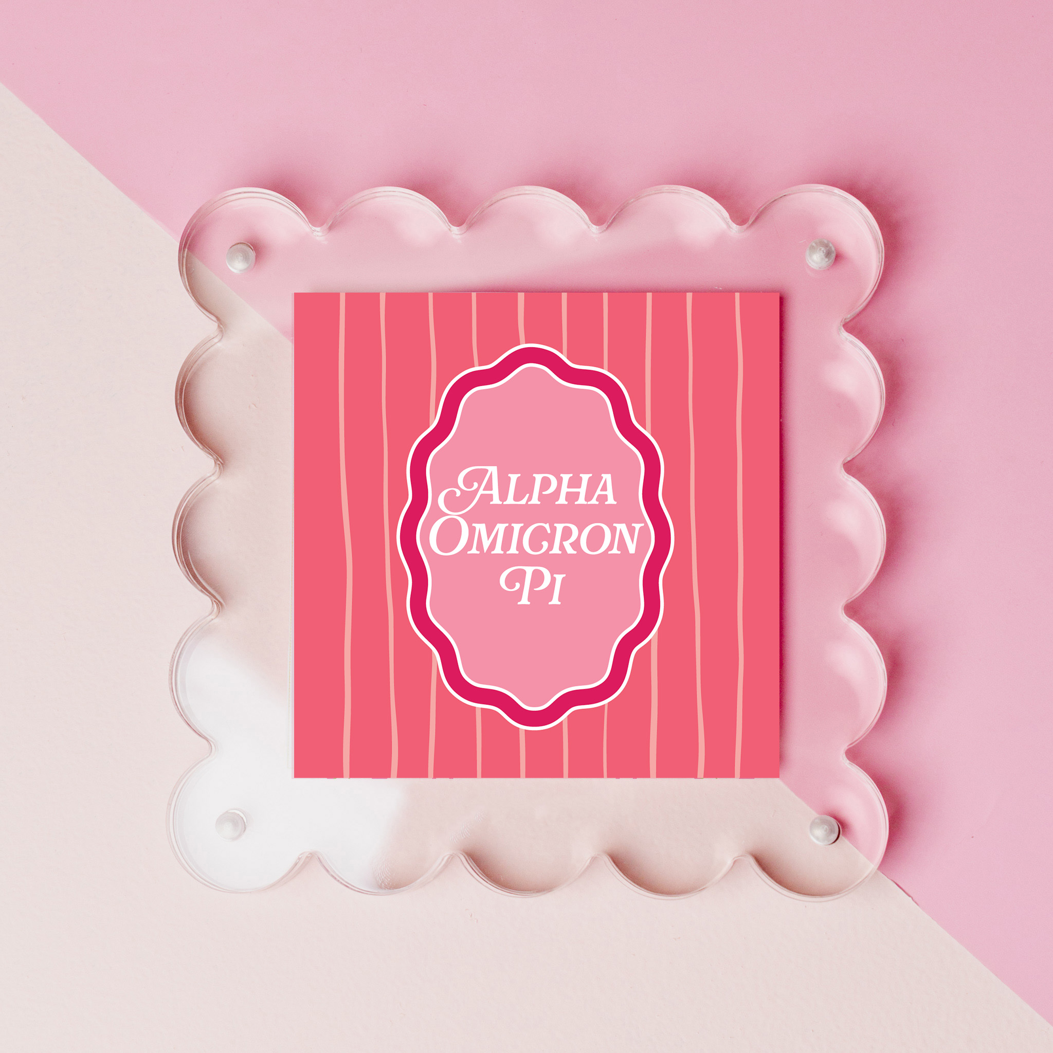Picture of Sorority Square Scalloped Acrylic Frame-Alpha Omic