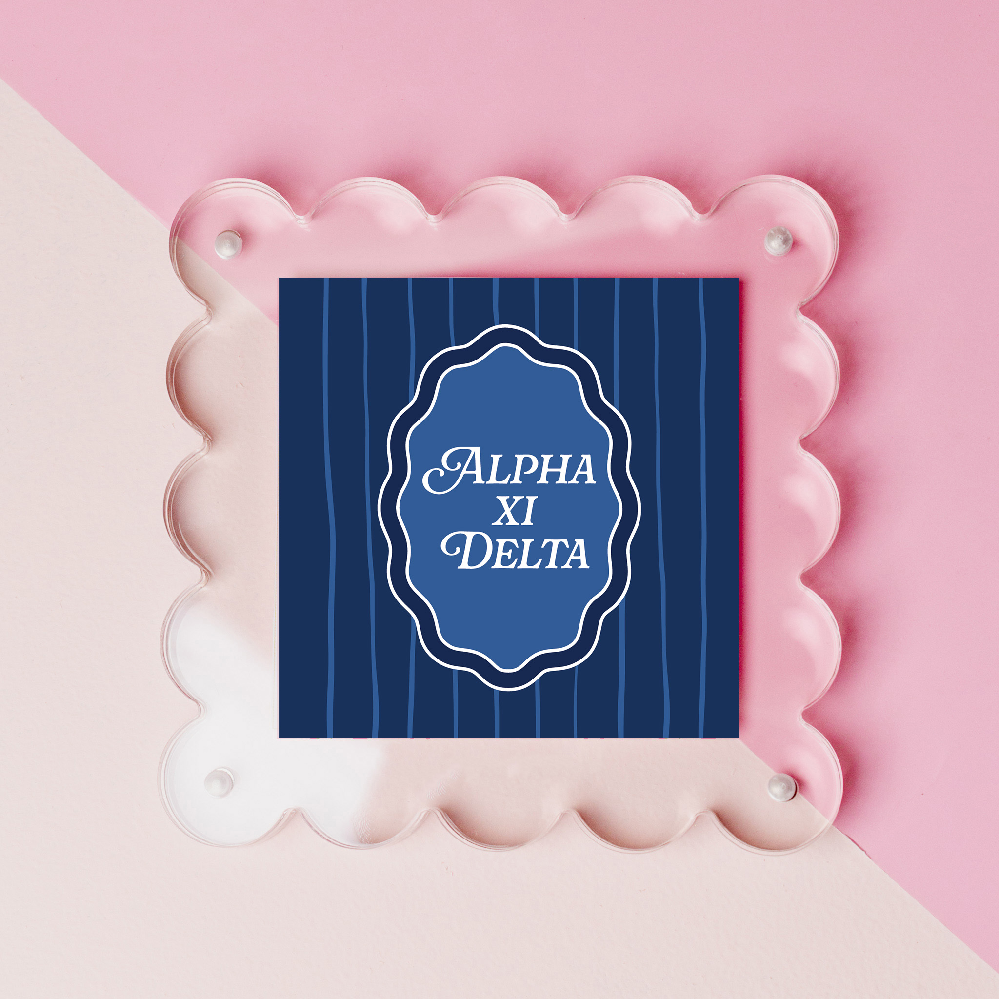 Picture of Sorority Square Scalloped Acrylic Frame-Alpha Xi D