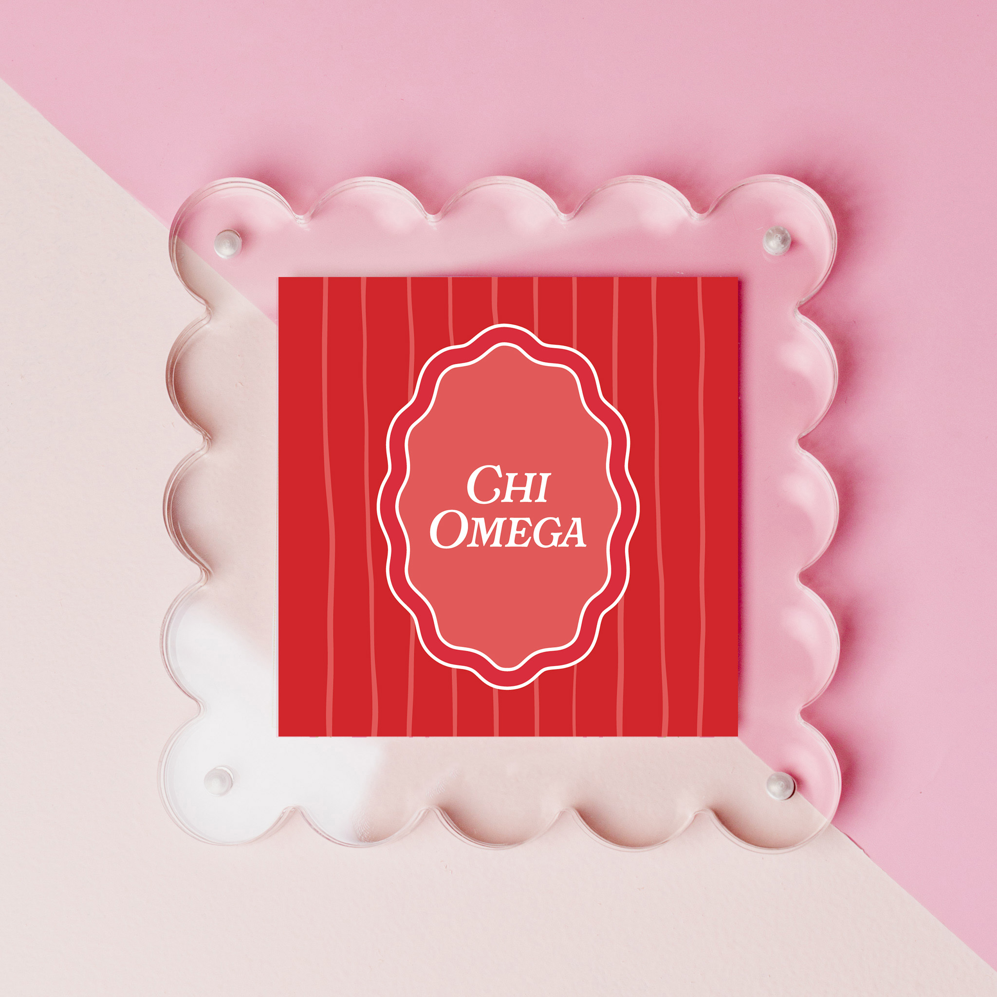 Picture of Sorority Square Scalloped Acrylic Frame-Chi Omega