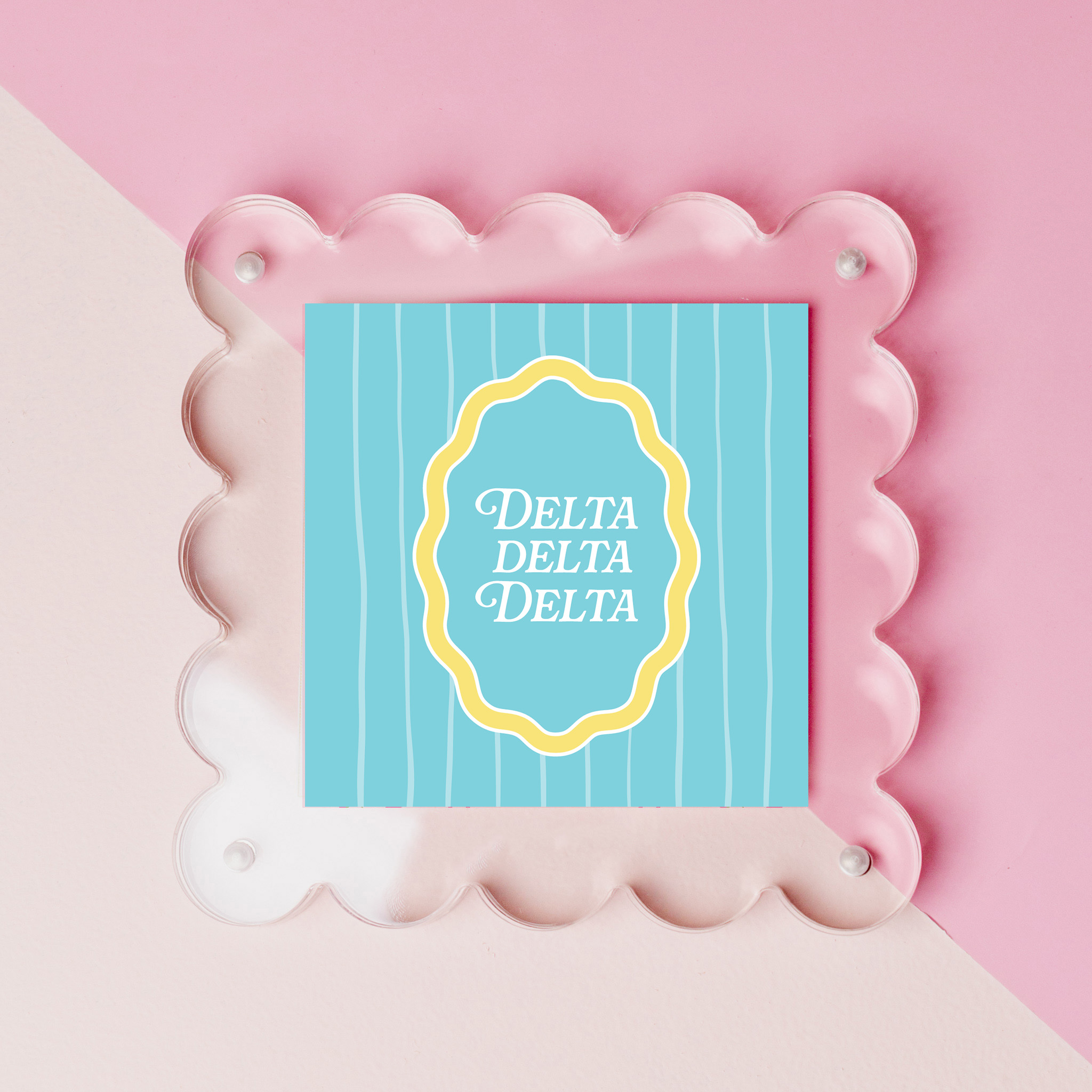 Picture of Sorority Square Scalloped Acrylic Frame-Delta Delt