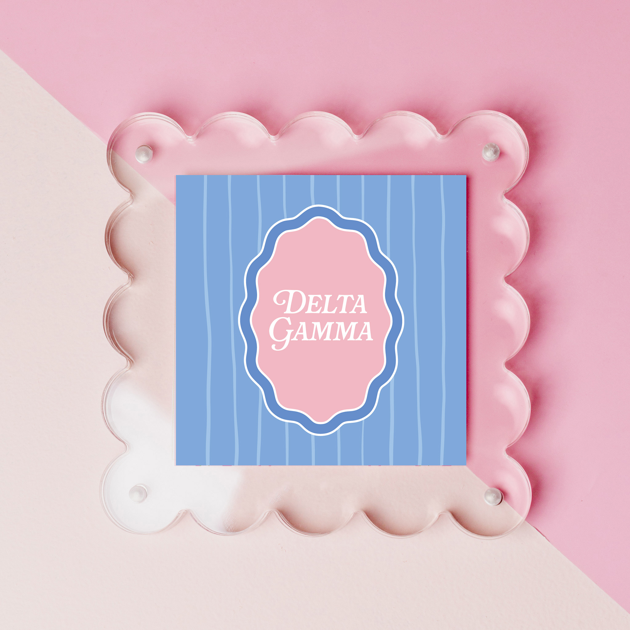 Picture of Sorority Square Scalloped Acrylic Frame-Delta Gamm