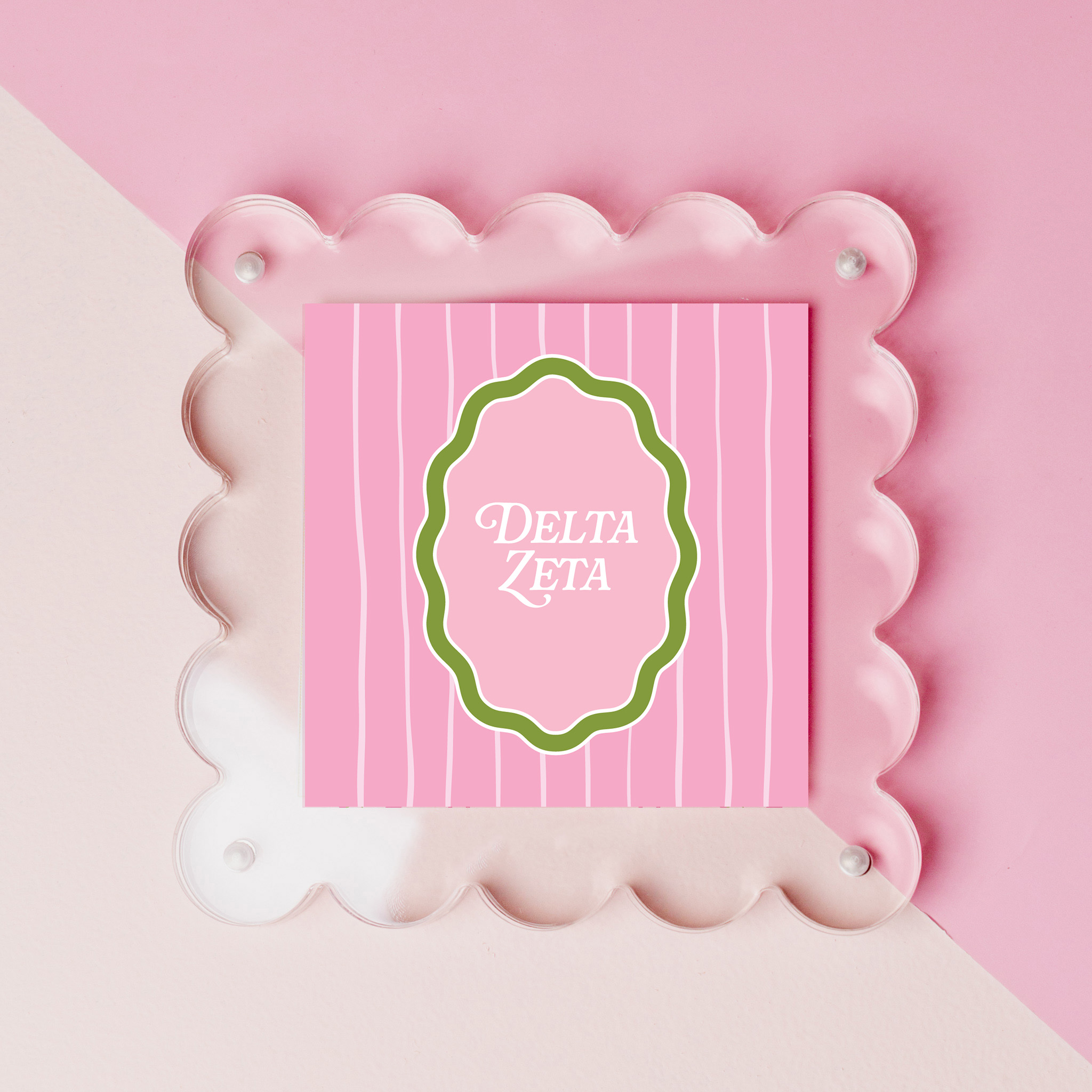 Picture of Sorority Square Scalloped Acrylic Frame-Delta Zeta