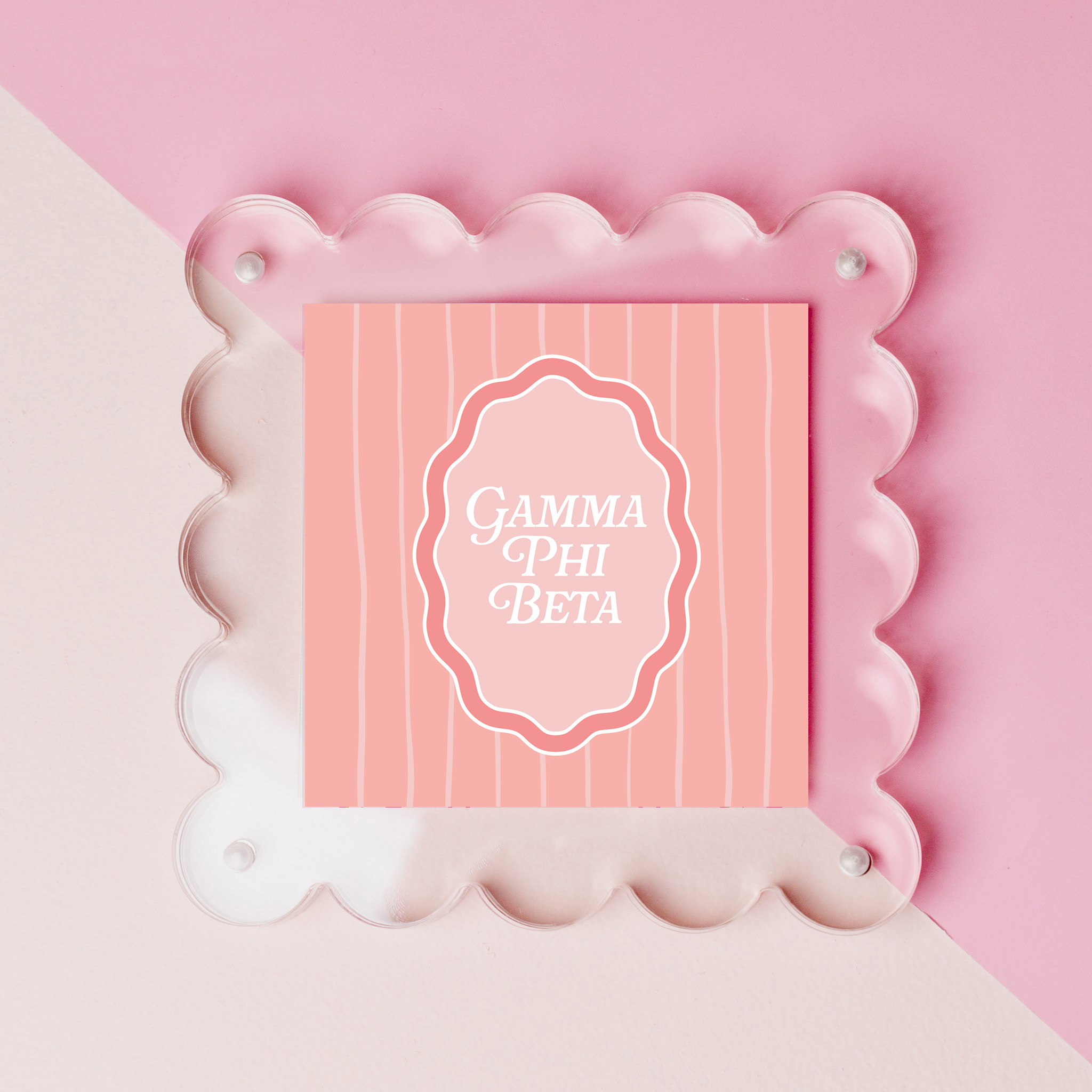 Picture of Sorority Square Scalloped Acrylic Frame-Gamma Phi 