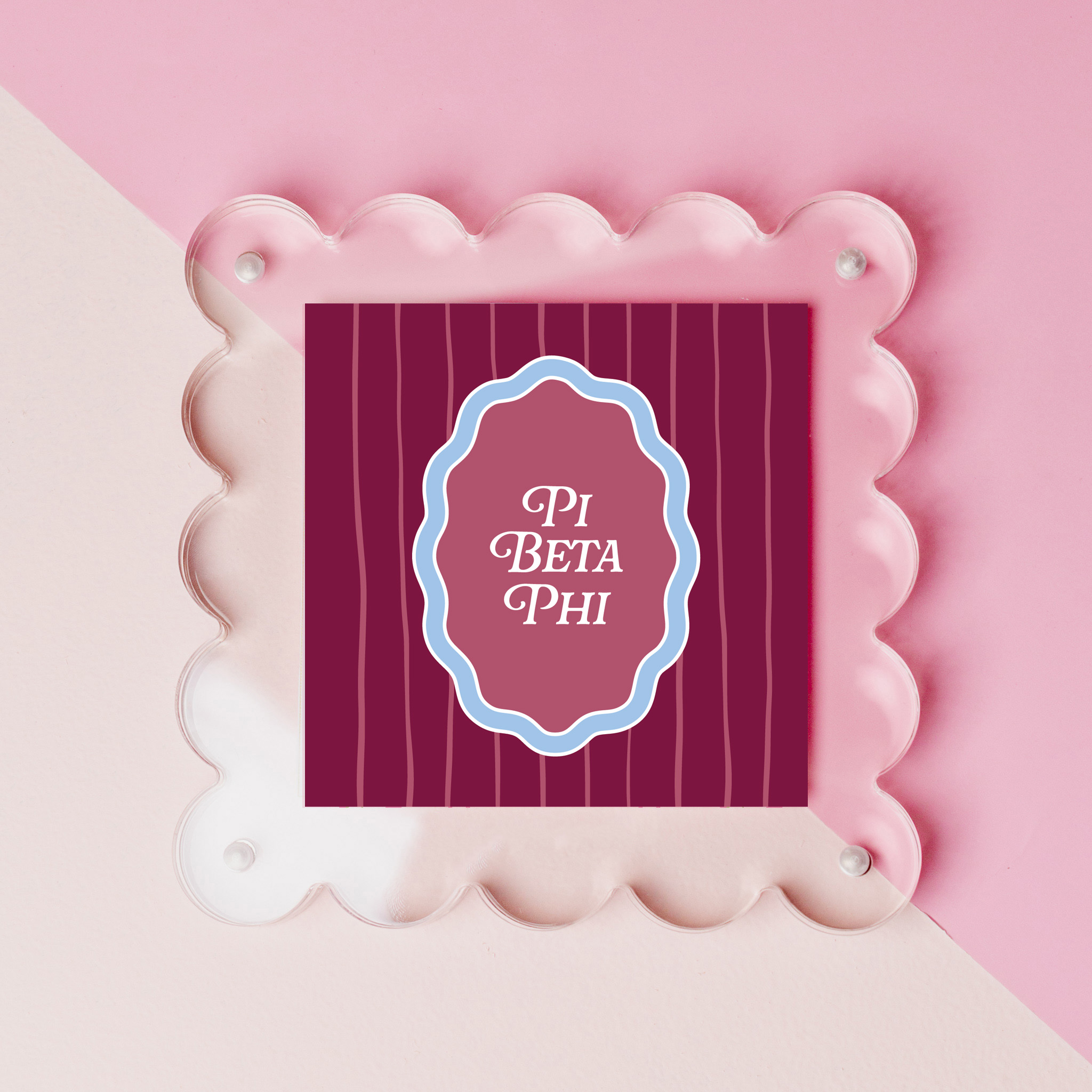 Picture of Sorority Square Scalloped Acrylic Frame-Pi Beta Ph