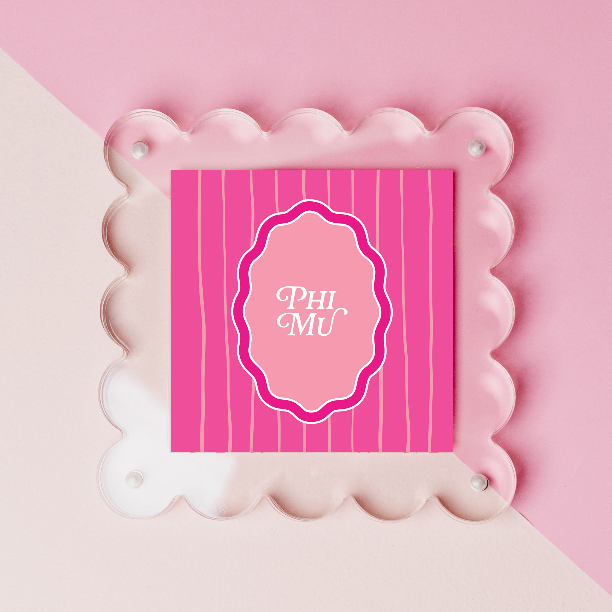 Picture of Sorority Square Scalloped Acrylic Frame-Phi Mu