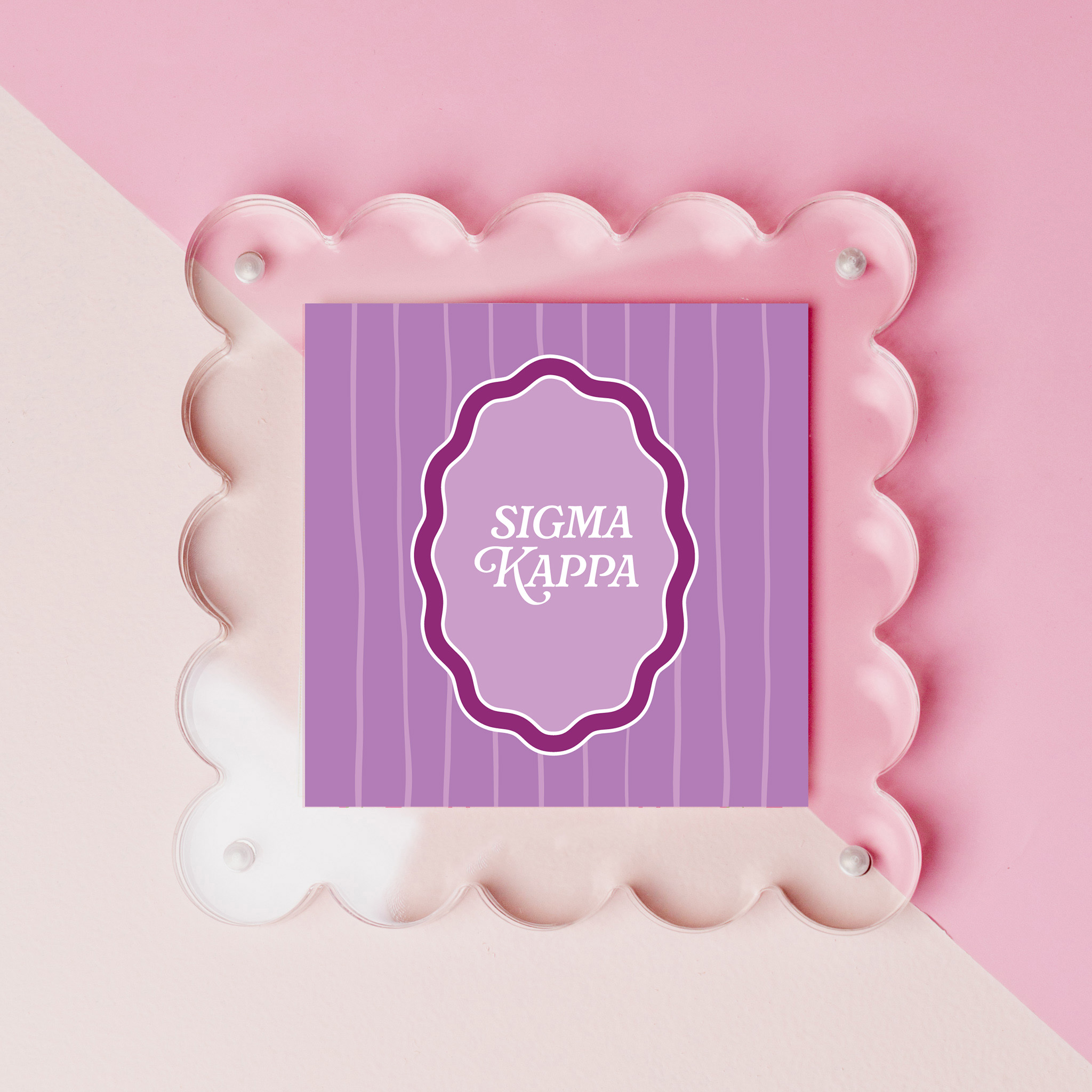 Picture of Sorority Square Scalloped Acrylic Frame-Sigma Kapp