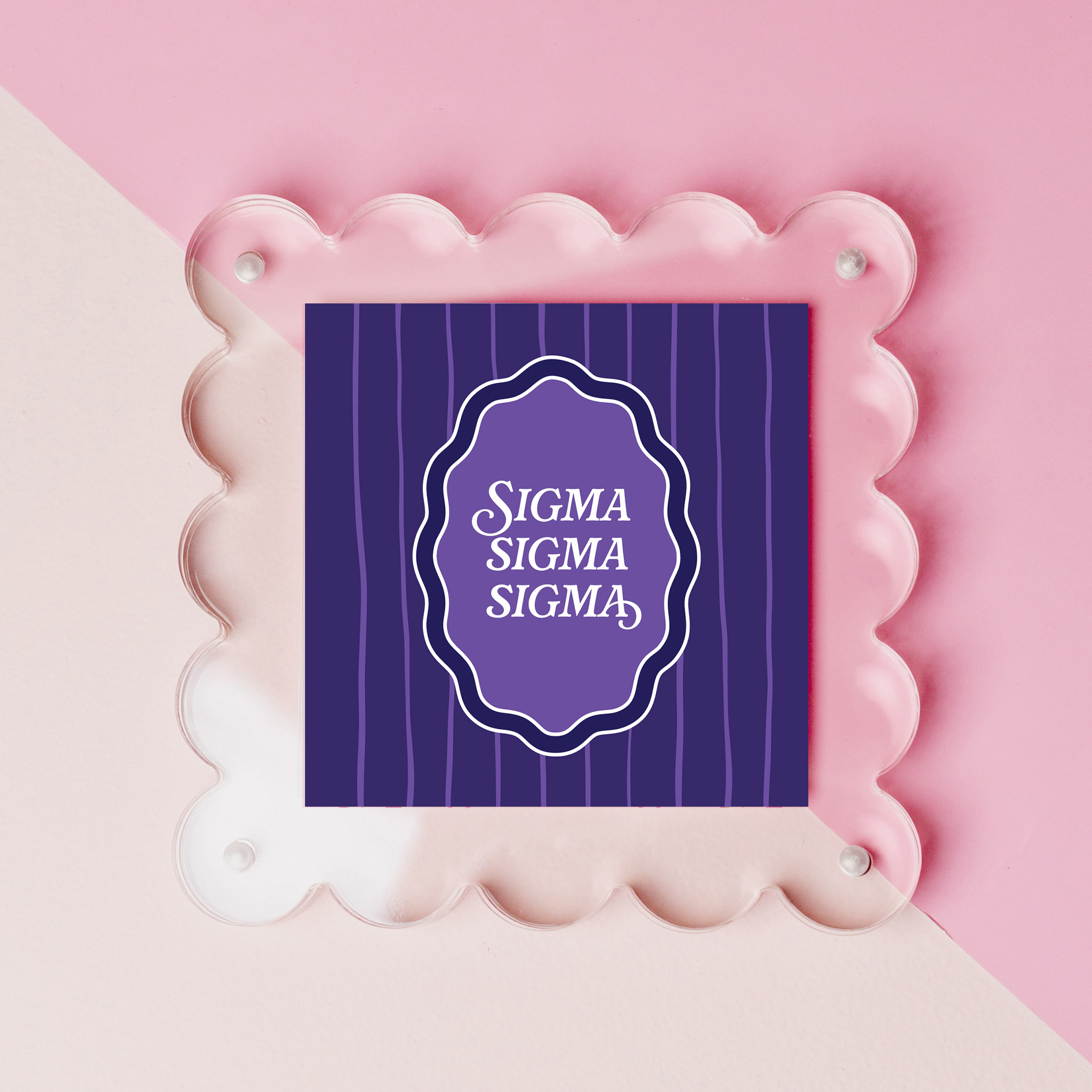Picture of Sorority Square Scalloped Acrylic Frame-Sigma Sigm