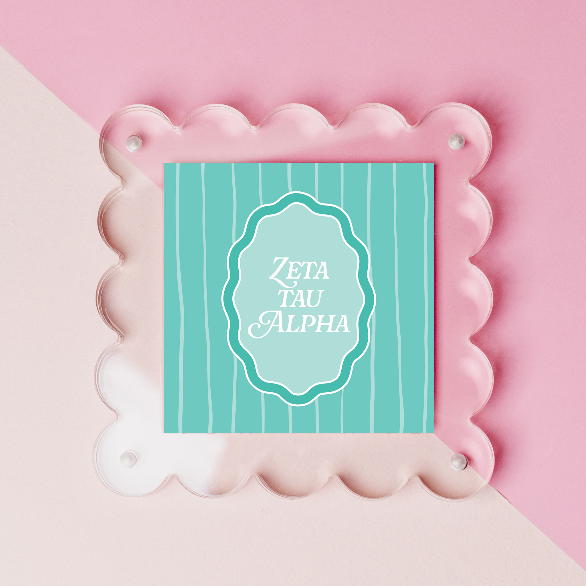 Picture of Sorority Square Scalloped Acrylic Frame-Zeta Tau A