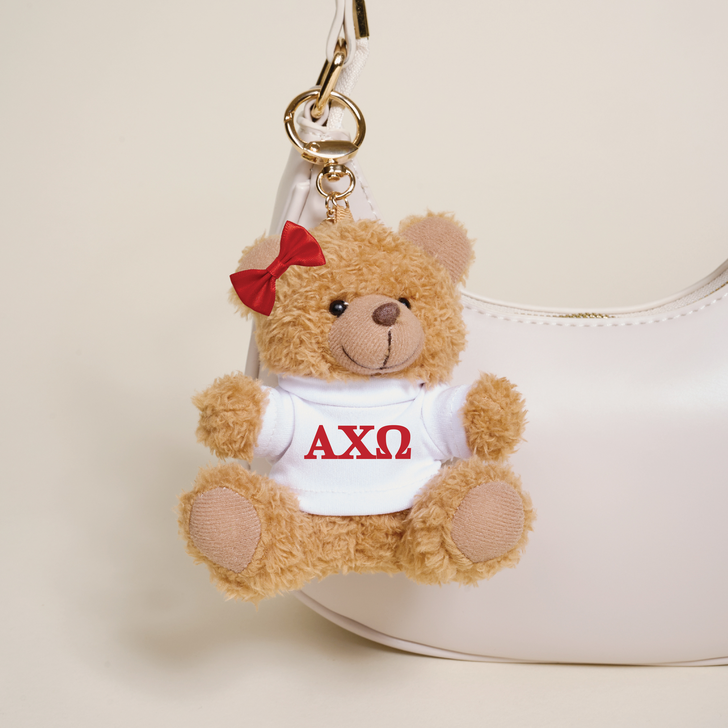 Picture of Sorority Teddy Bear Bag Charm-Alpha Chi Omega