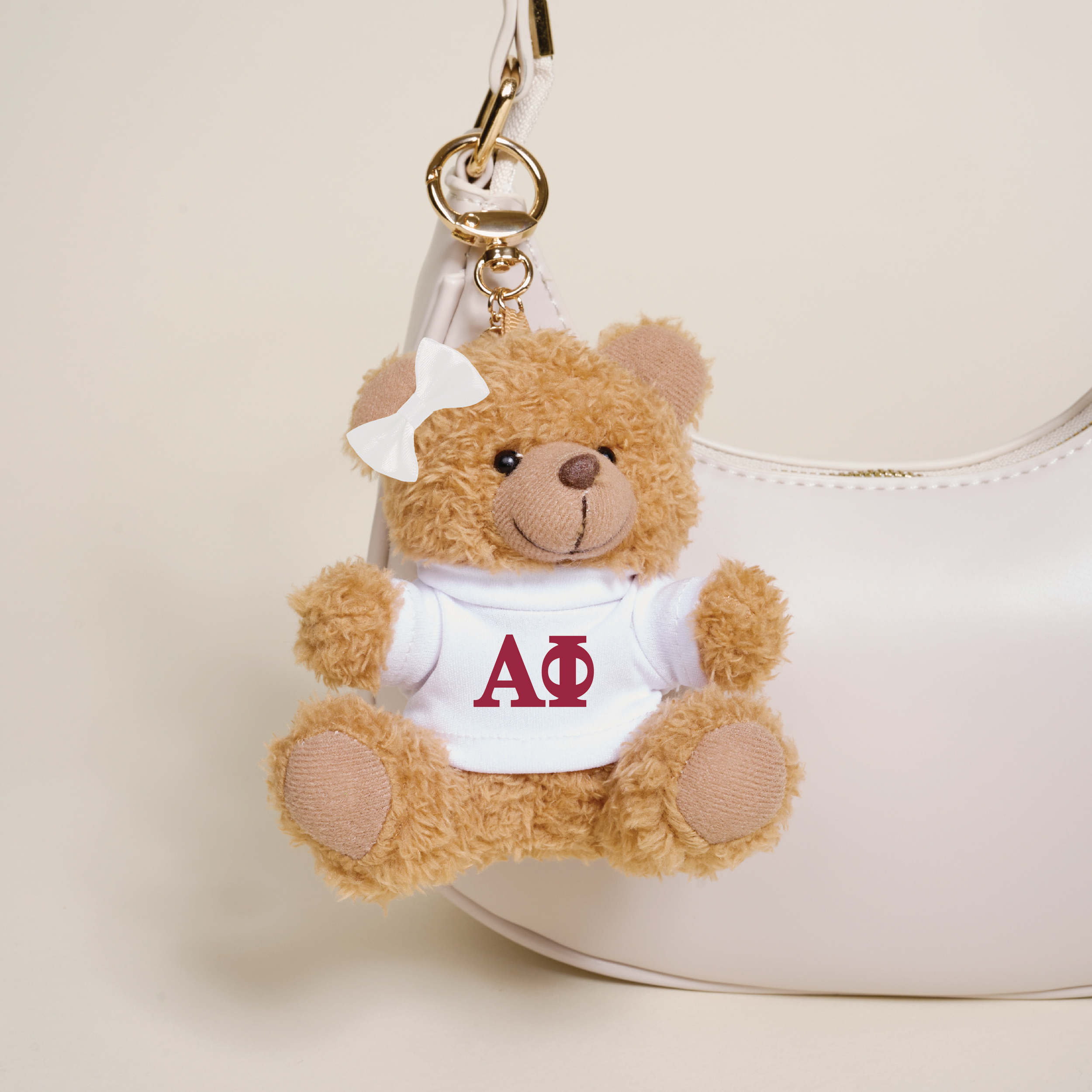 Picture of Sorority Teddy Bear Bag Charm-Alpha Phi