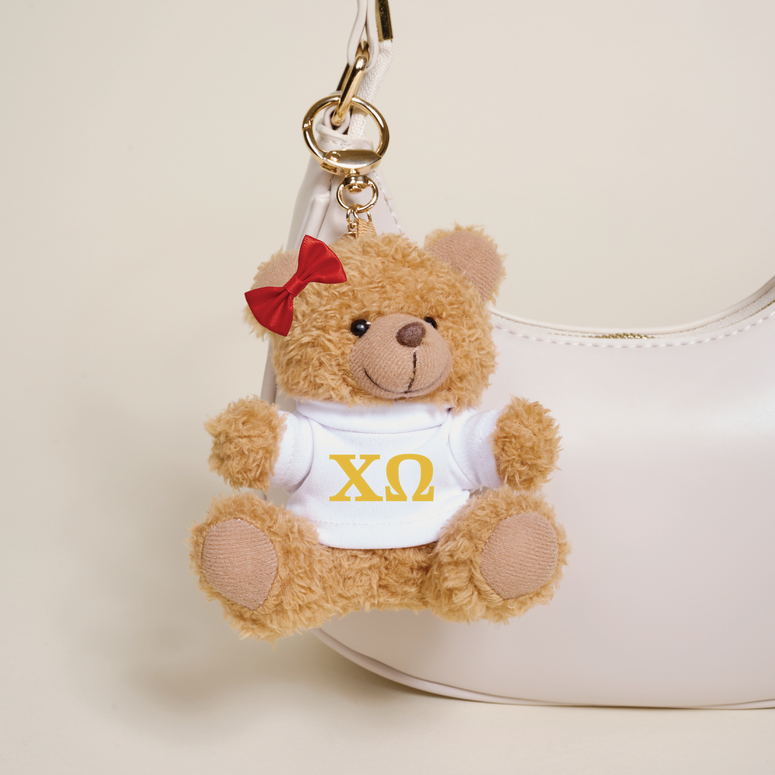 Picture of Sorority Teddy Bear Bag Charm-Chi Omega