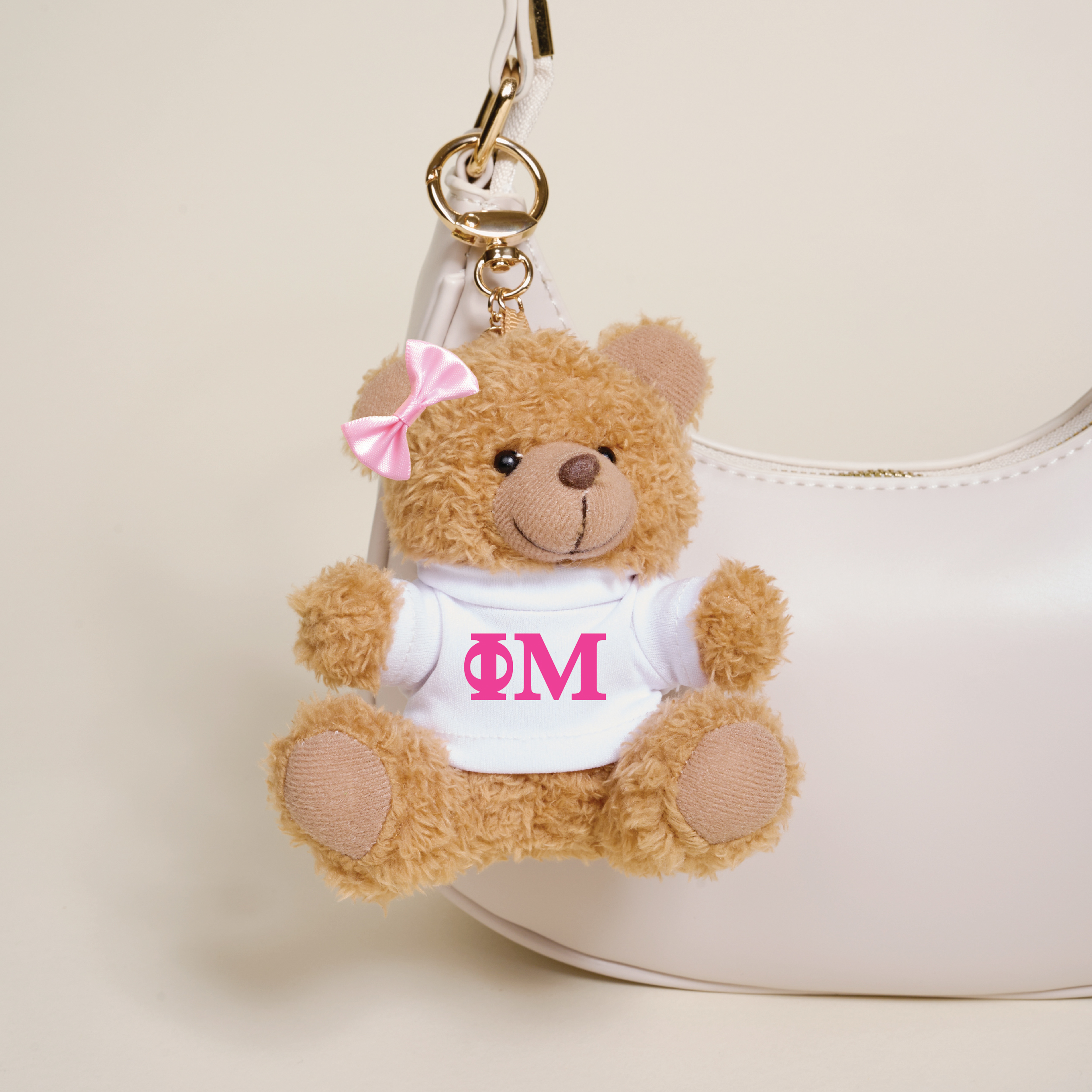 Picture of Sorority Teddy Bear Bag Charm-Phi Mu