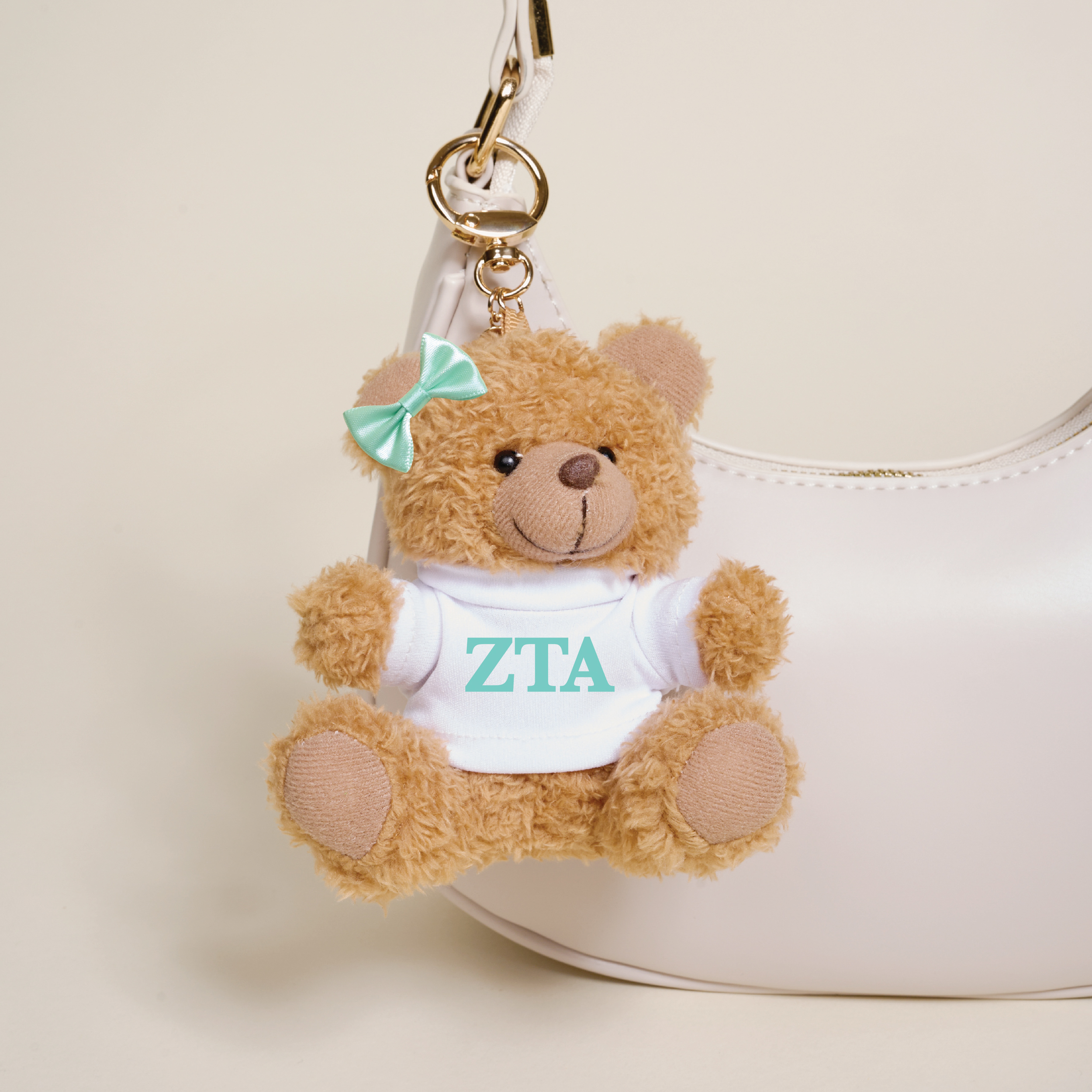 Picture of Sorority Teddy Bear Bag Charm-Zeta Tau Alpha
