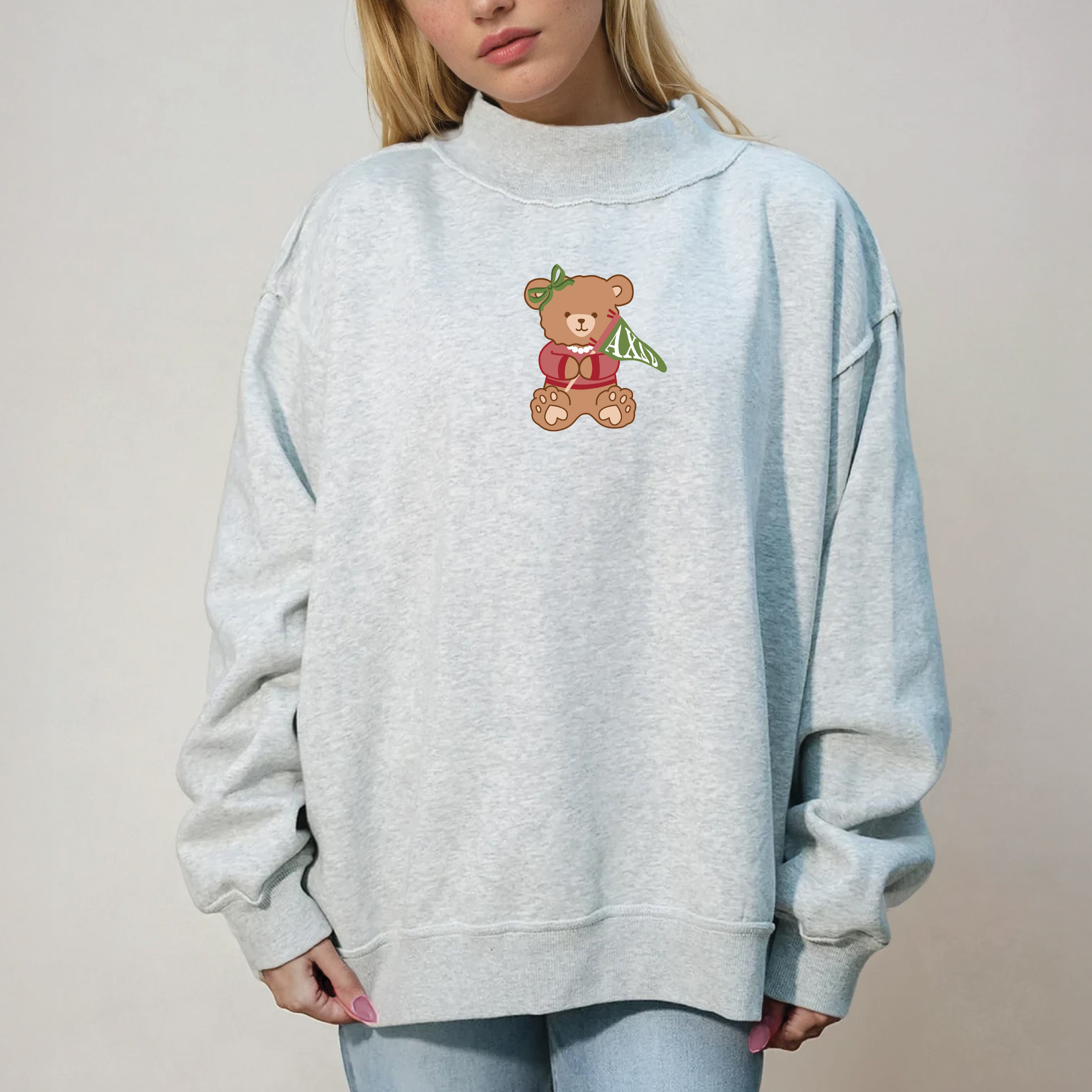 Picture of Sorority Teddy Bear Mockneck Sweatshirt L/XL-Alpha