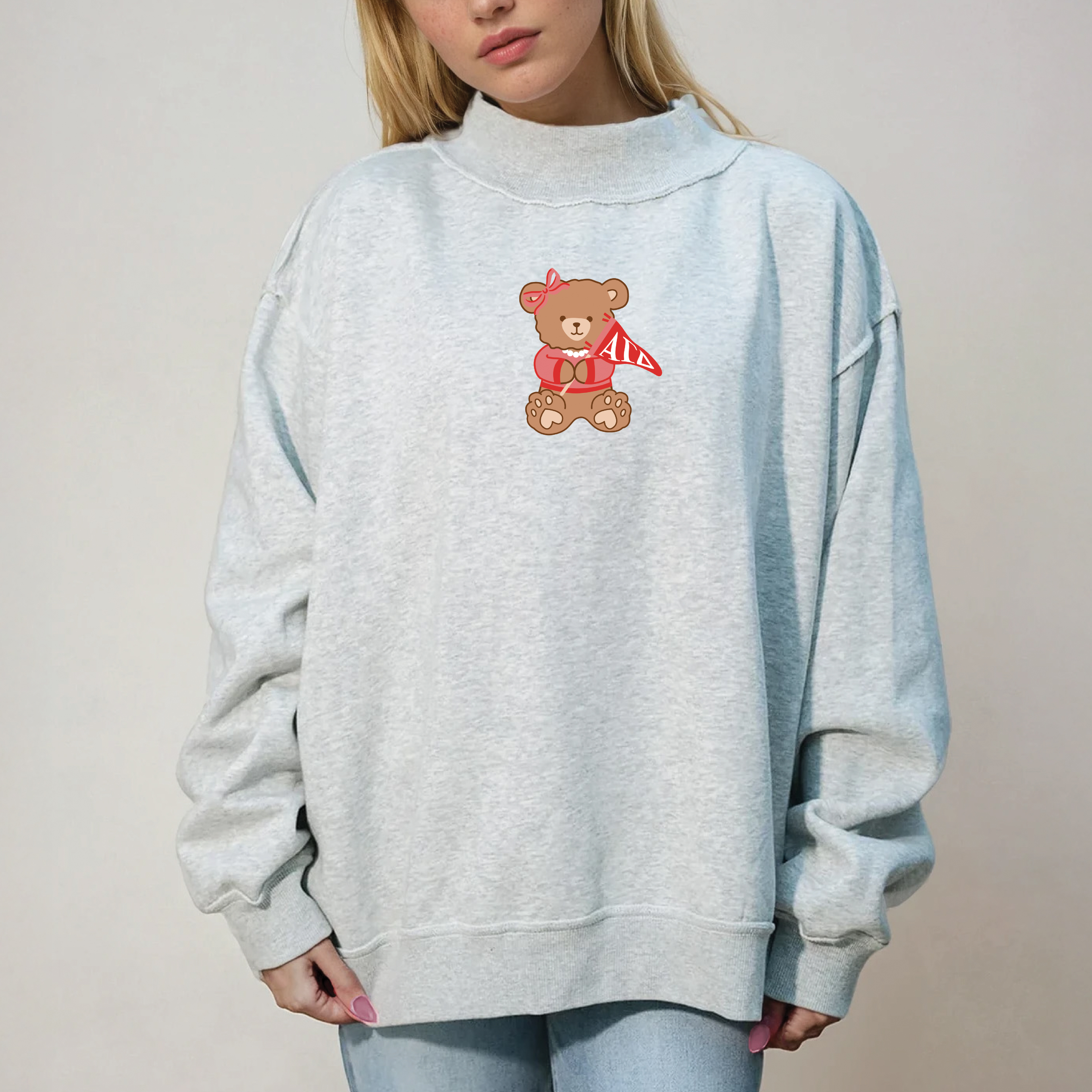 Picture of Sorority Teddy Bear Mockneck Sweatshirt L/XL-Alpha