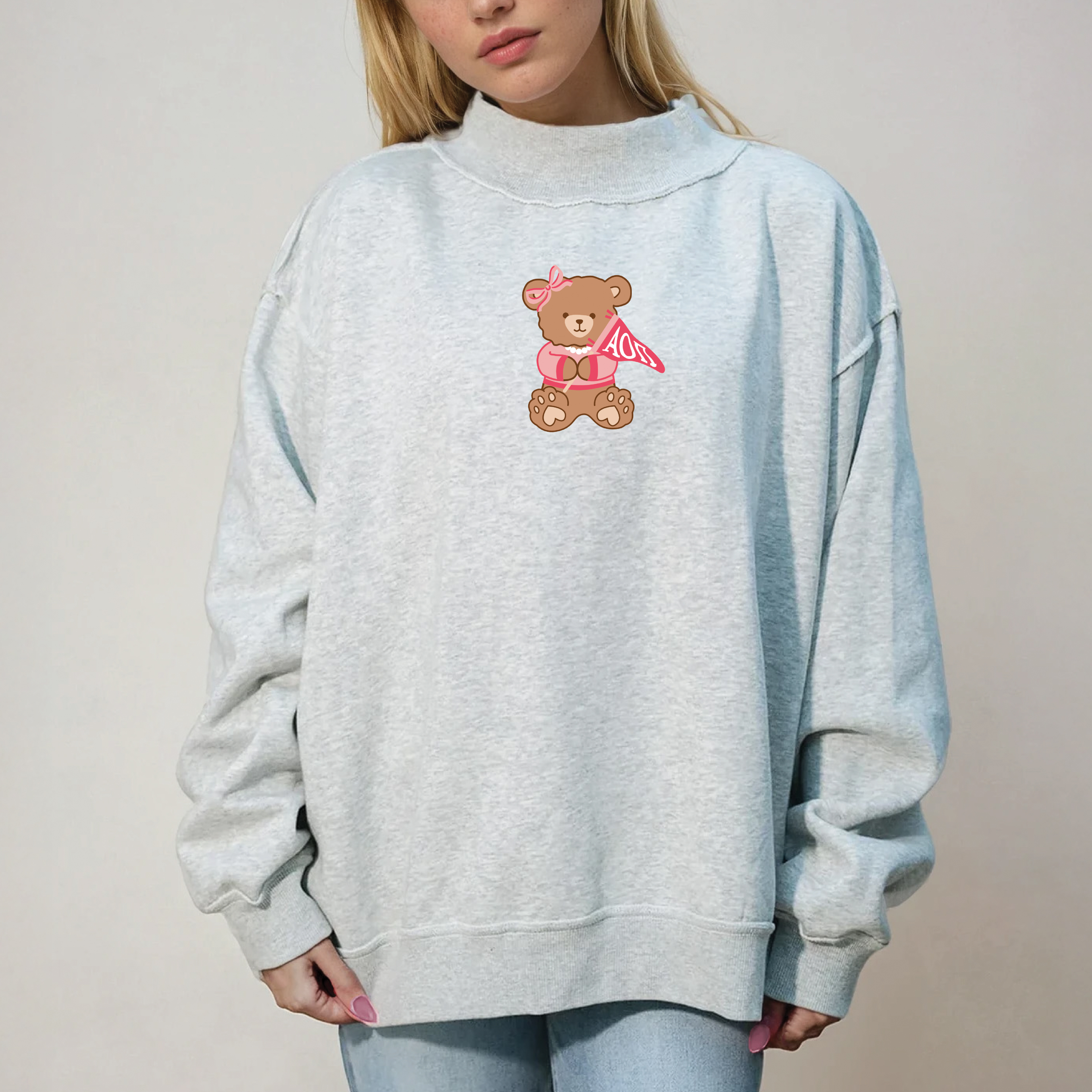 Picture of Sorority Teddy Bear Mockneck Sweatshirt L/XL-Alpha