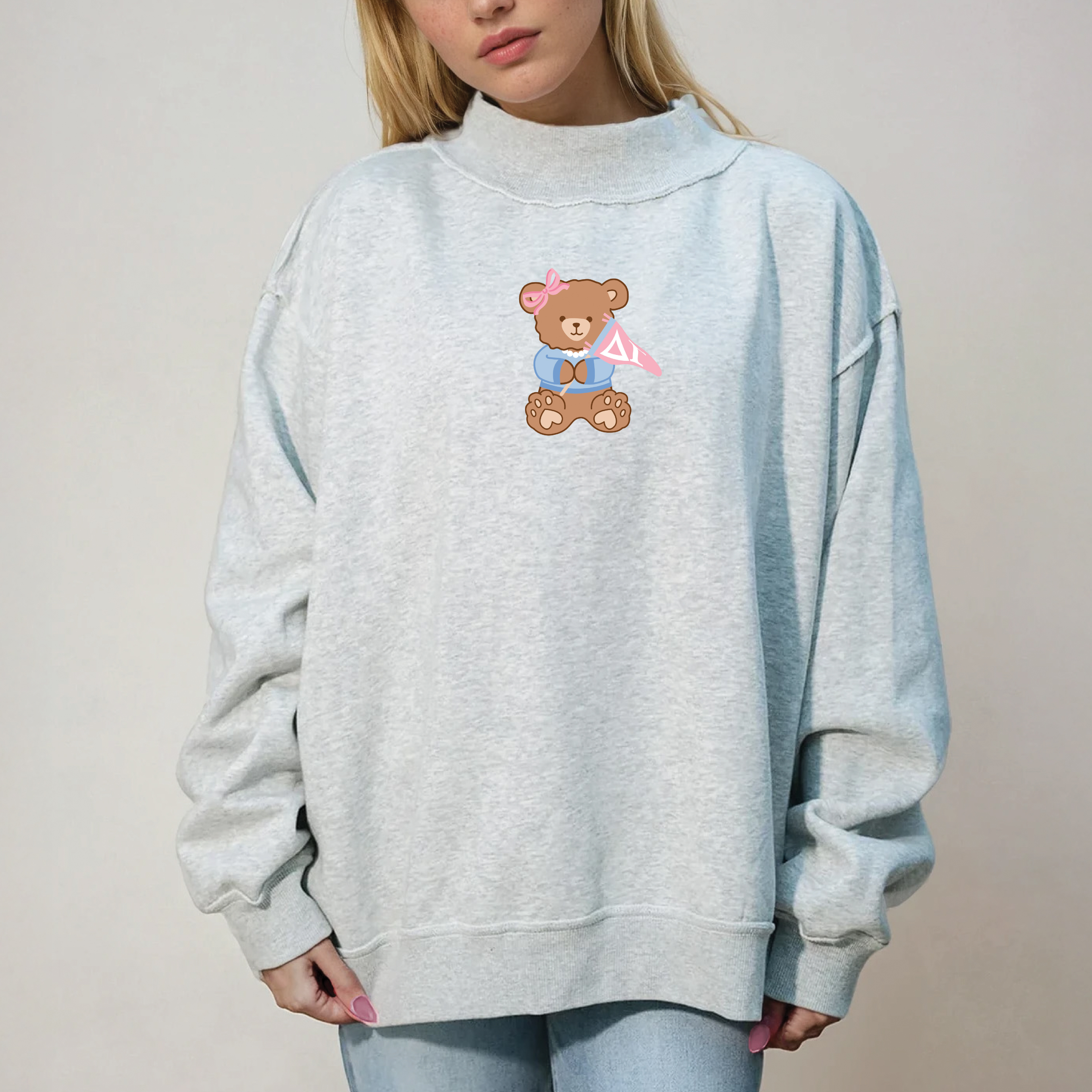 Picture of Sorority Teddy Bear Mockneck Sweatshirt S/M-Delta 