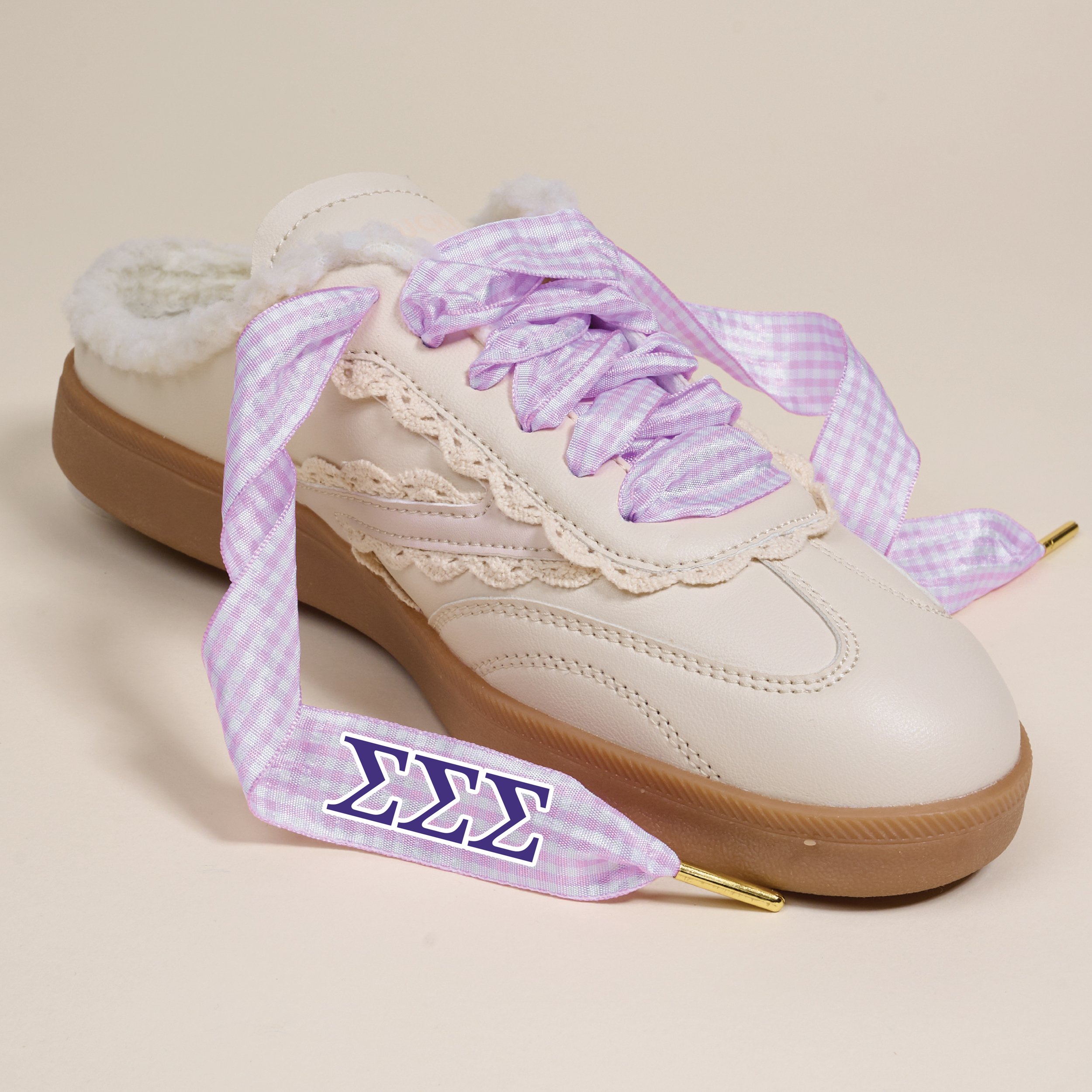 Picture of Sorority Step It Up Shoelaces-Sigma Sigma Sigma