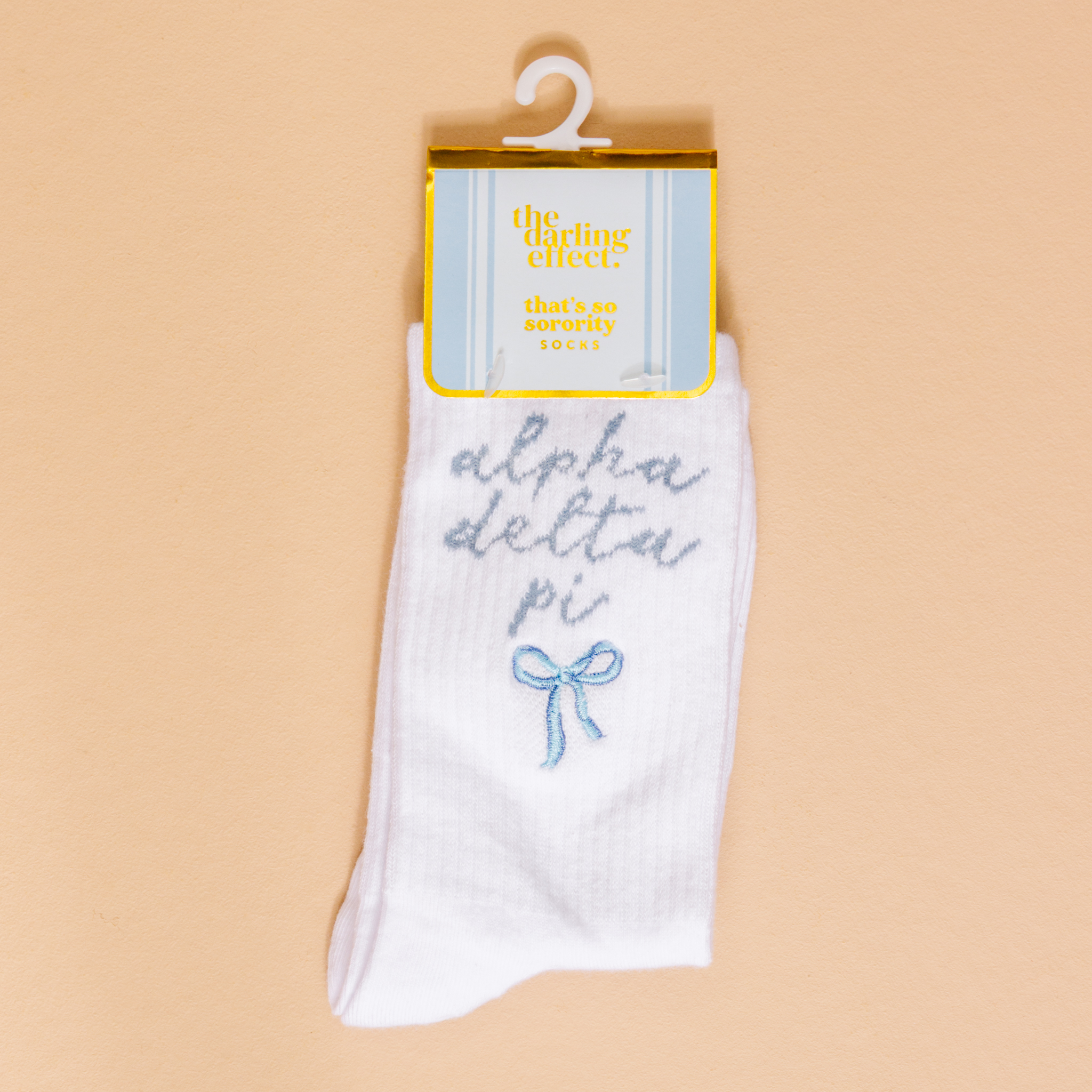Picture of Sorority Embroidered Crew Socks-Alpha Delta Pi