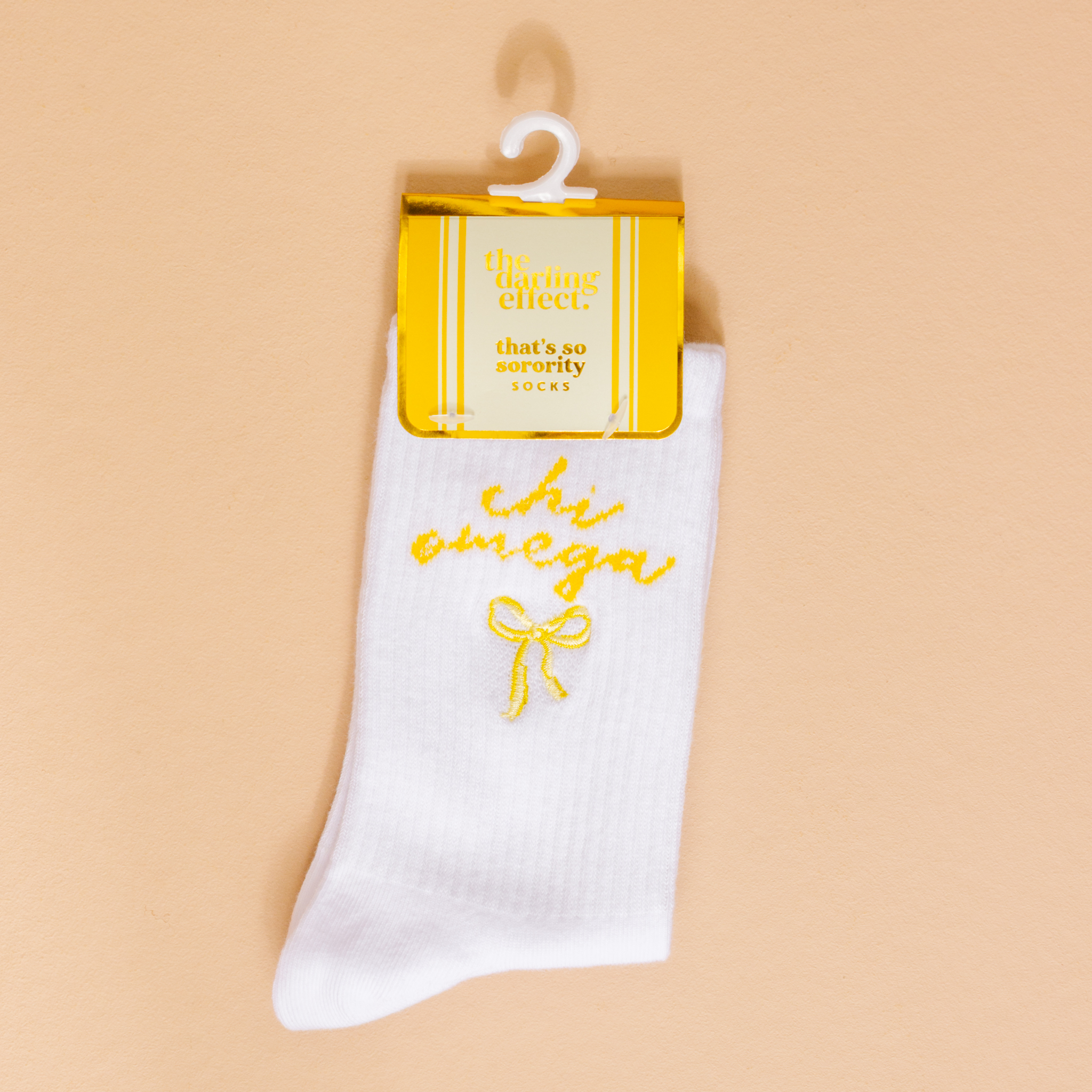 Picture of Sorority Embroidered Crew Socks-Chi Omega