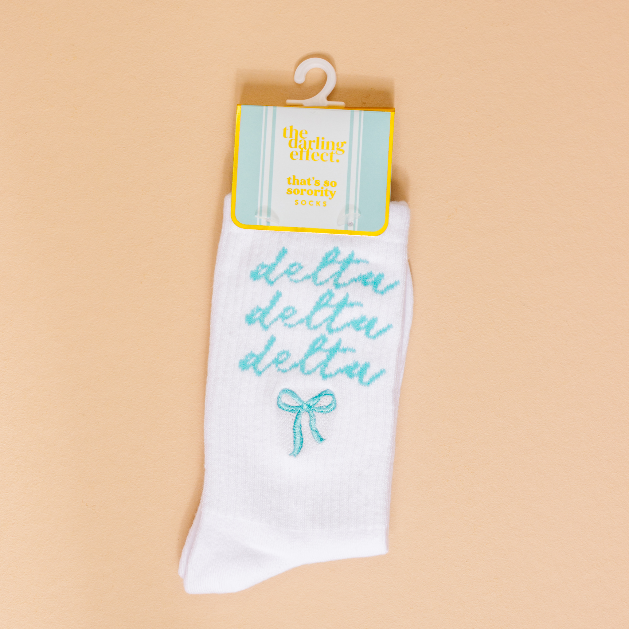 Picture of Sorority Embroidered Crew Socks-Delta Delta Delta
