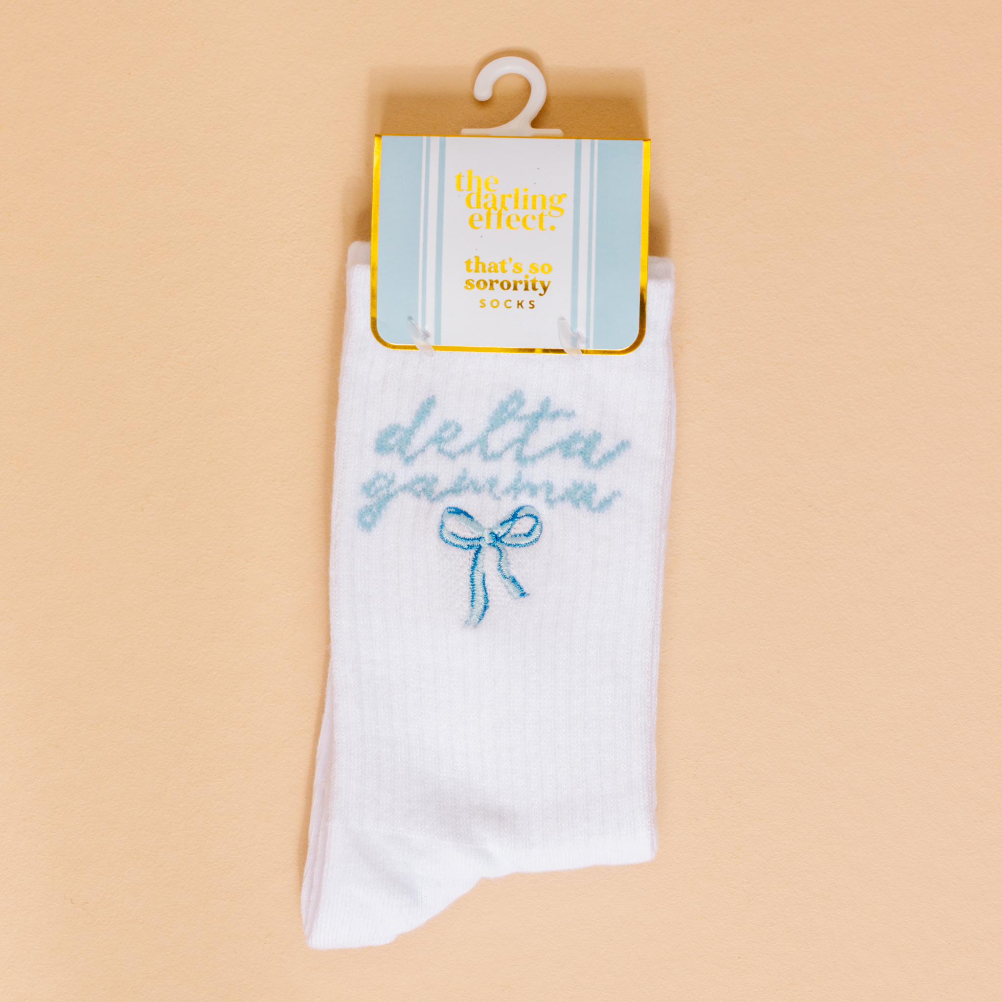 Picture of Sorority Embroidered Crew Socks-Delta Gamma