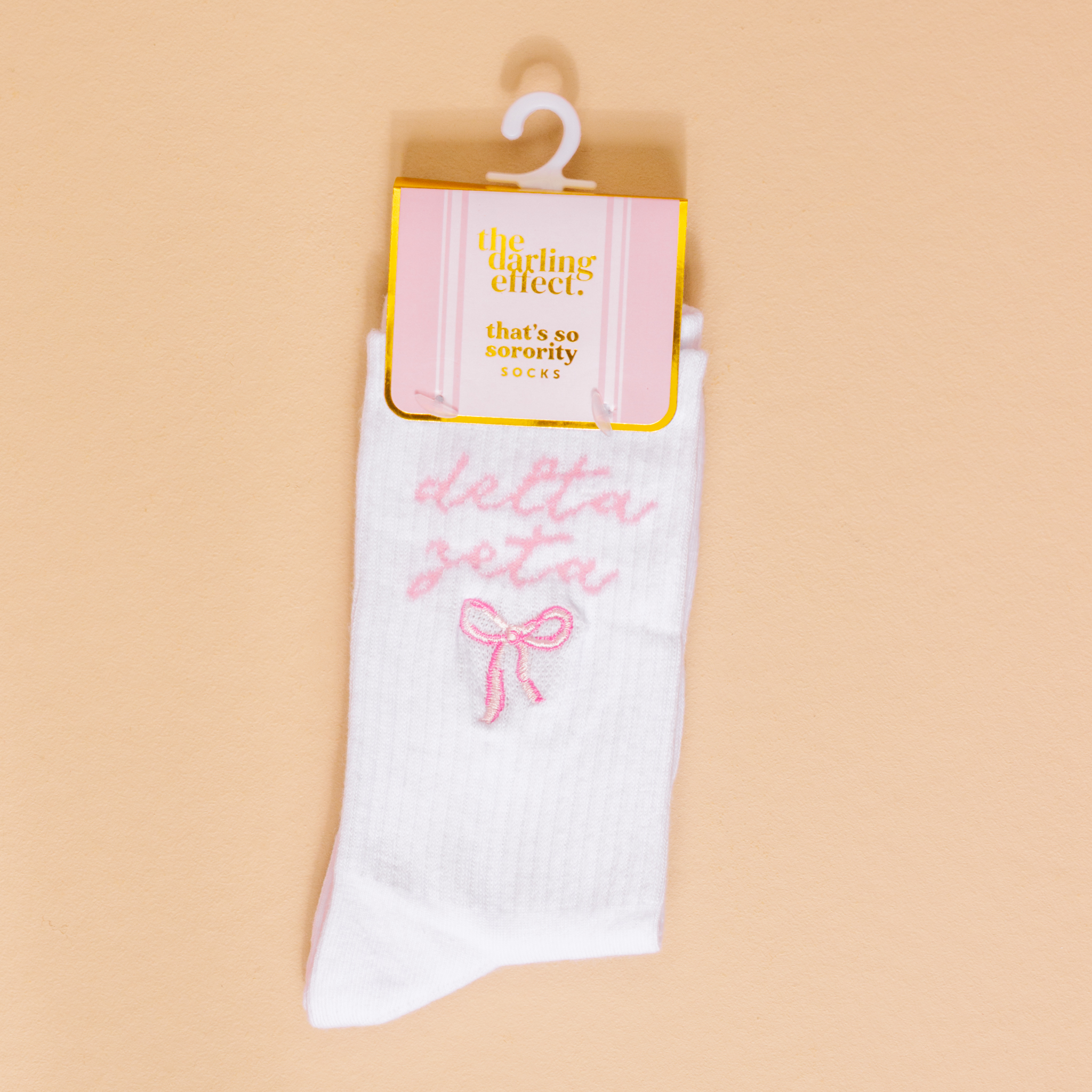 Picture of Sorority Embroidered Crew Socks-Delta Zeta