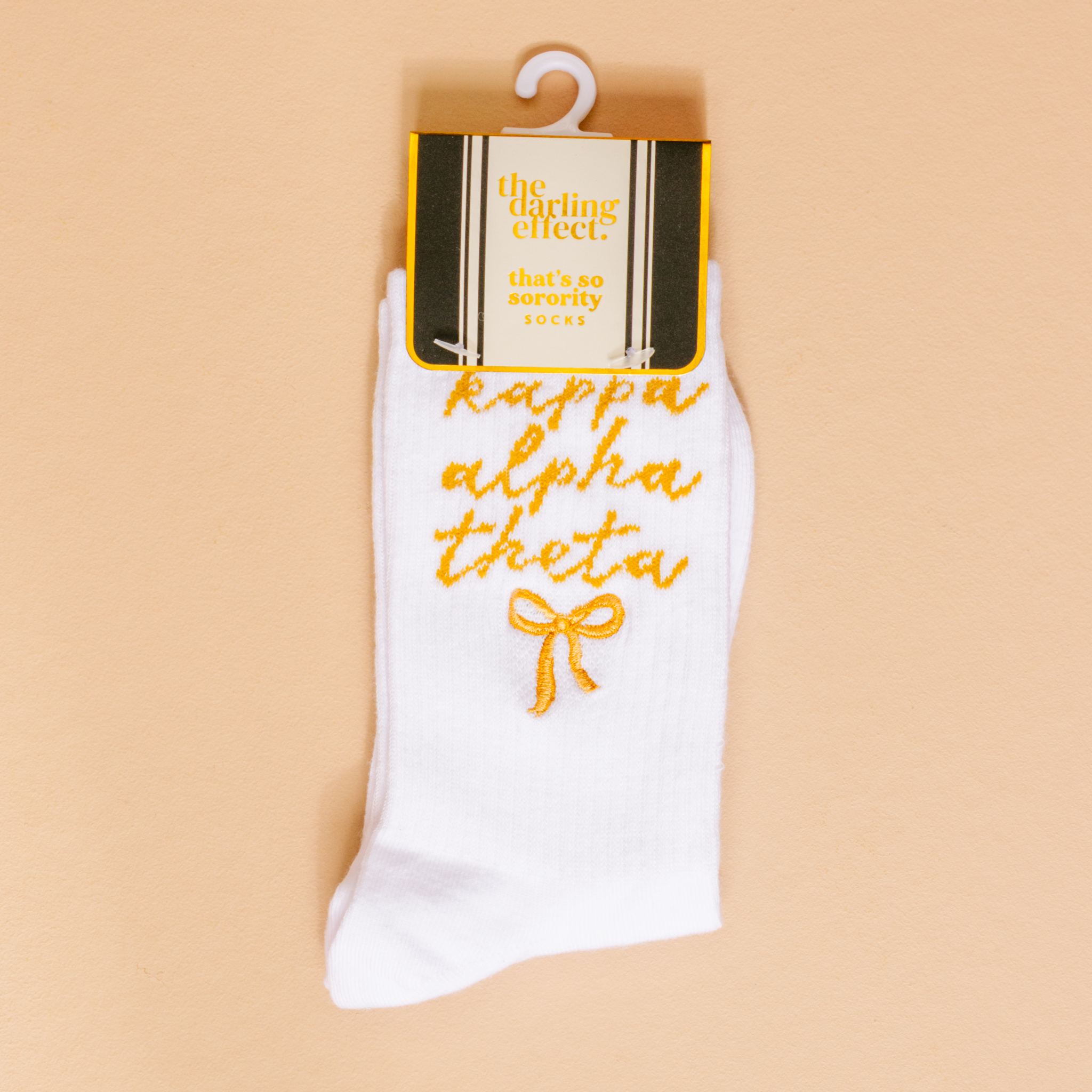Picture of Sorority Embroidered Crew Socks-Kappa Alpha Theta