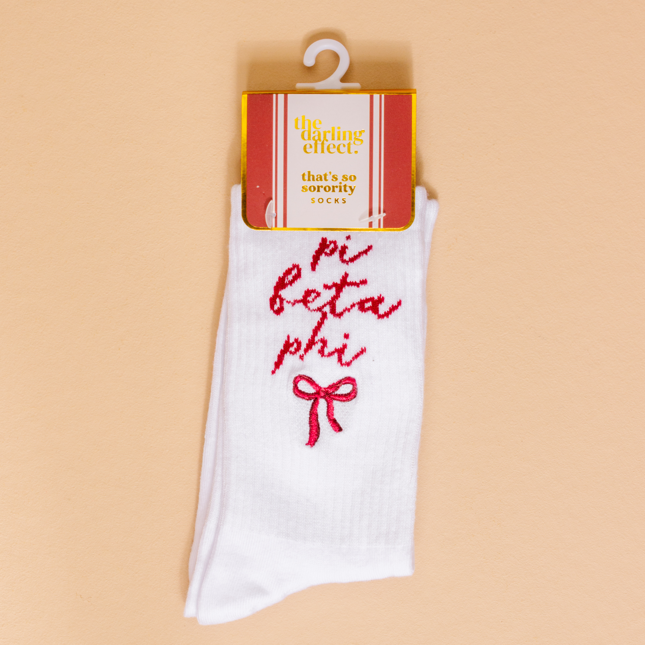 Picture of Sorority Embroidered Crew Socks-Pi Beta Phi