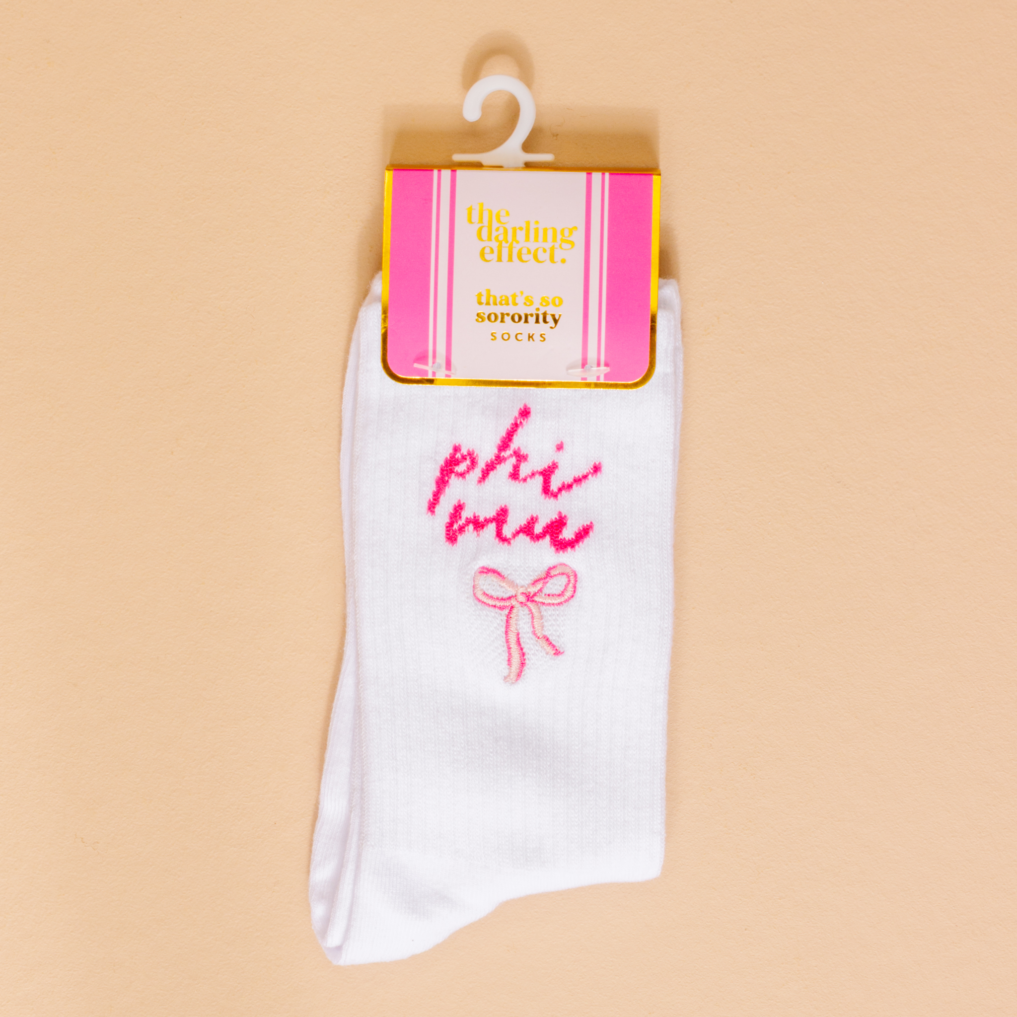 Picture of Sorority Embroidered Crew Socks-Phi Mu