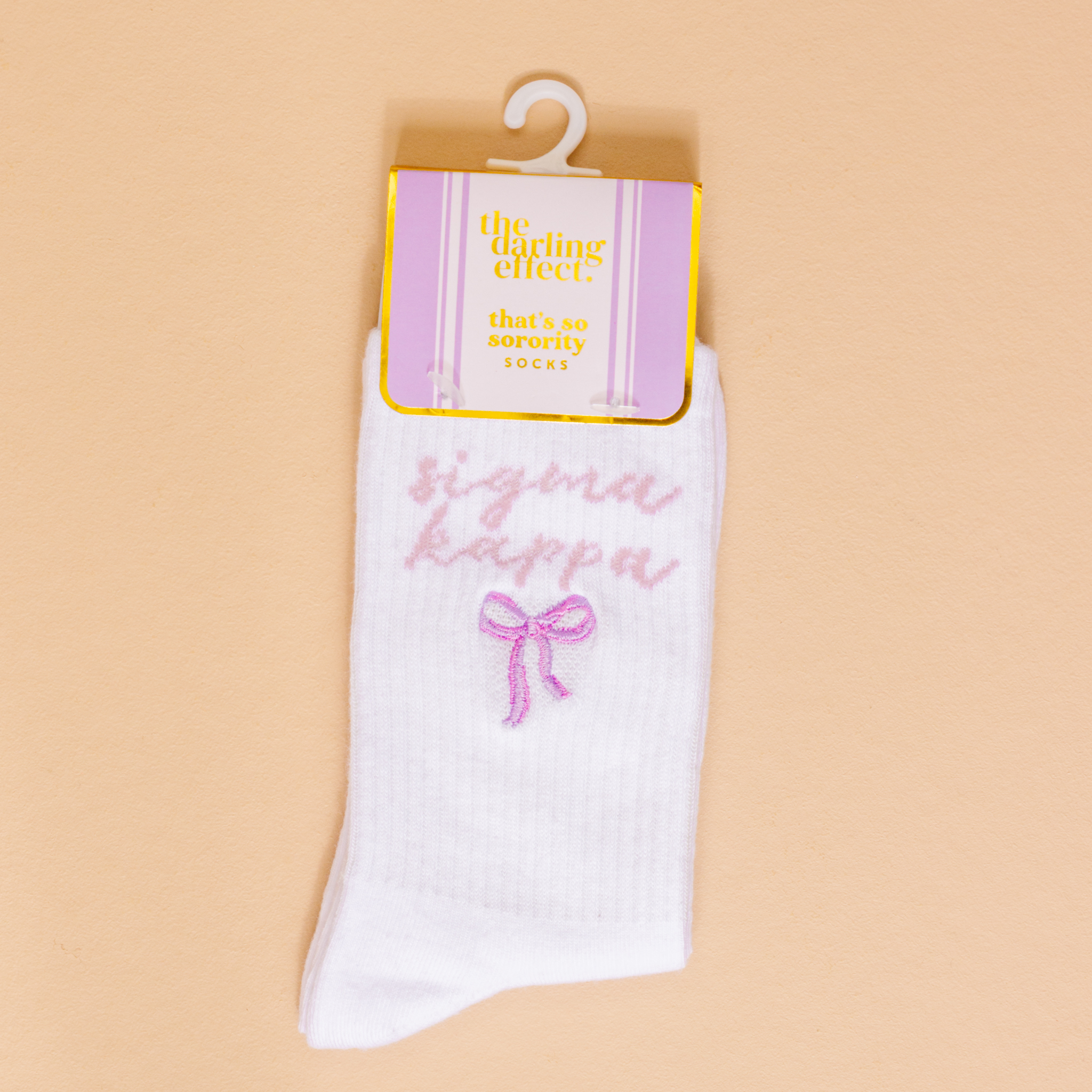 Picture of Sorority Embroidered Crew Socks-Sigma Kappa