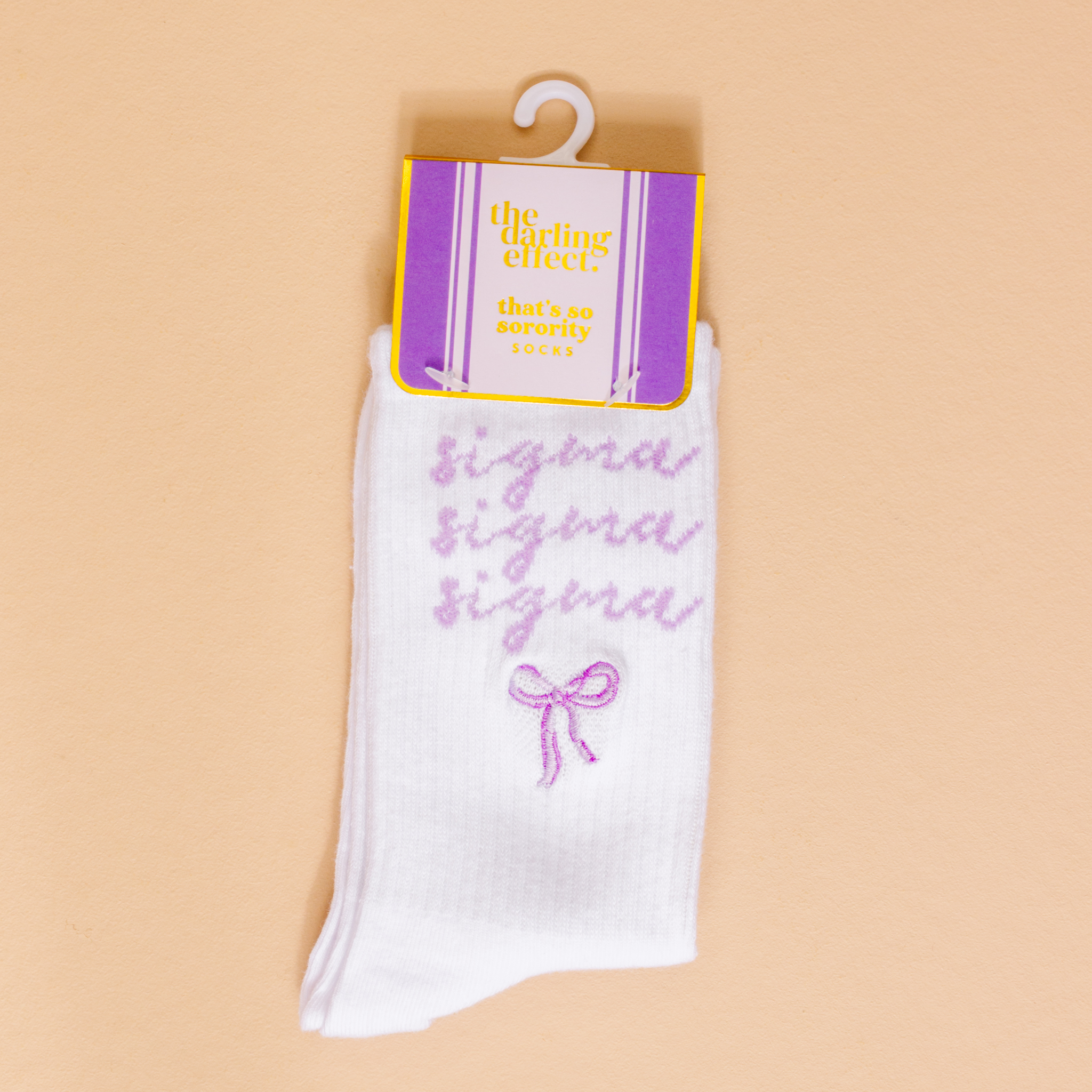 Picture of Sorority Embroidered Crew Socks-Sigma Sigma Sigma