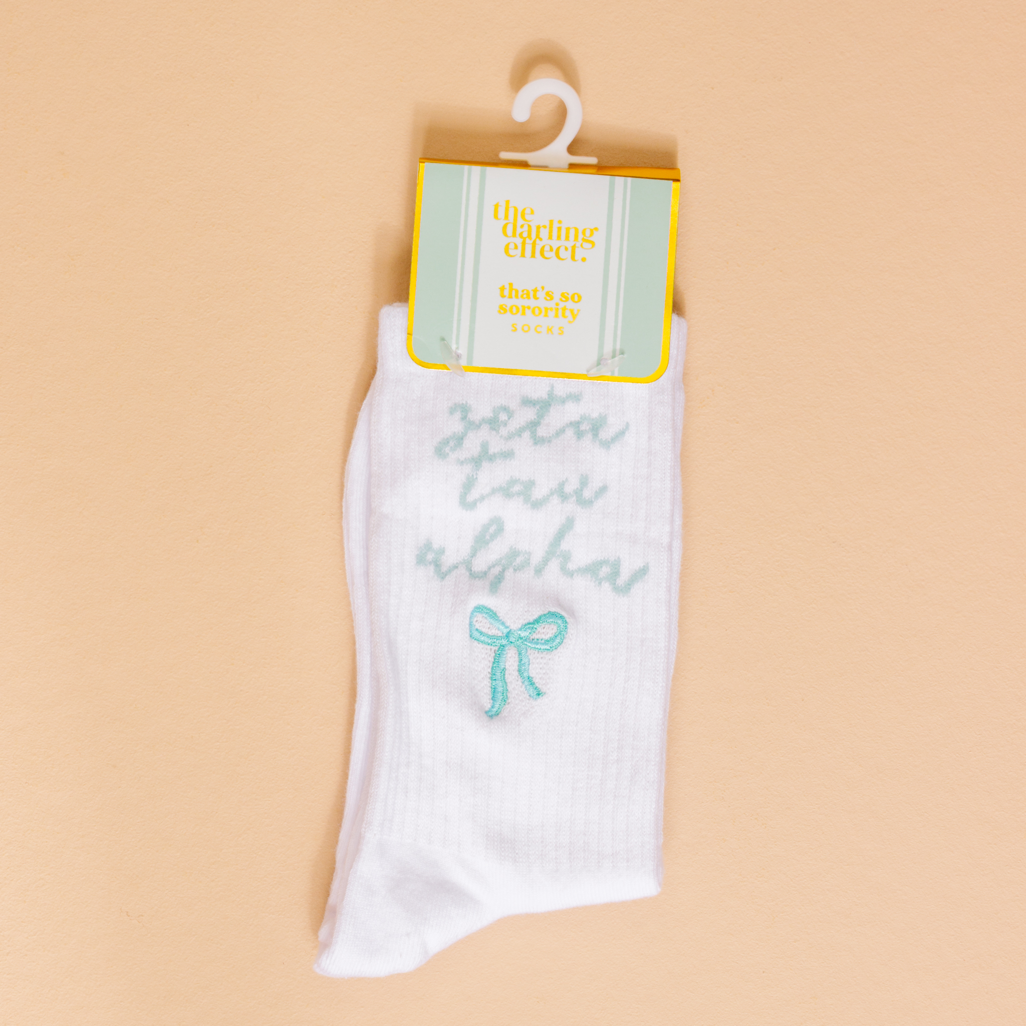 Picture of Sorority Embroidered Crew Socks-Zeta Tau Alpha