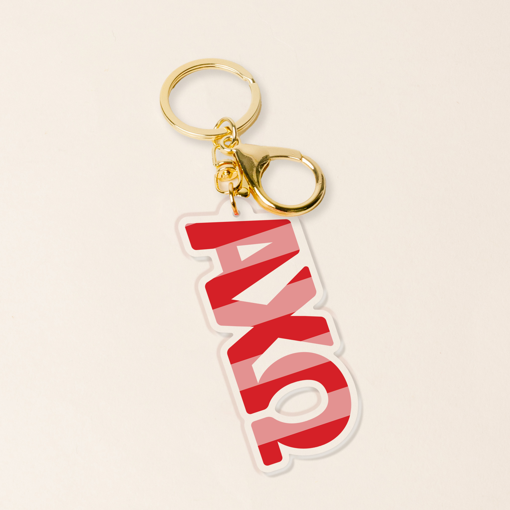 Picture of Sorority Stripes Acrylic Keychain-Alpha Chi Omega