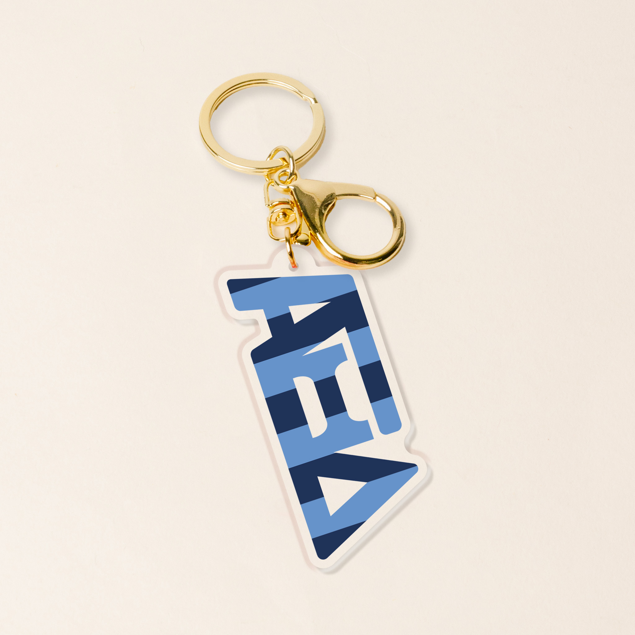 Picture of Sorority Stripes Acrylic Keychain-Alpha Xi Delta