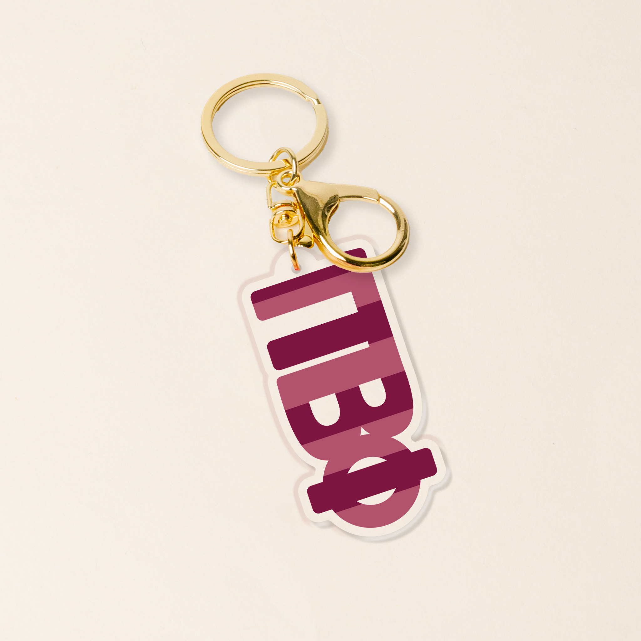 Picture of Sorority Stripes Acrylic Keychain-Pi Beta Phi