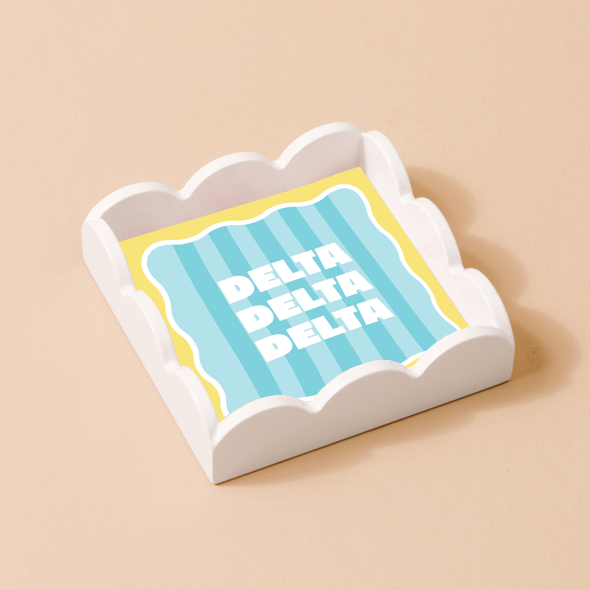 Picture of Sorority Scallop Trinket Tray-Delta Delta Delta