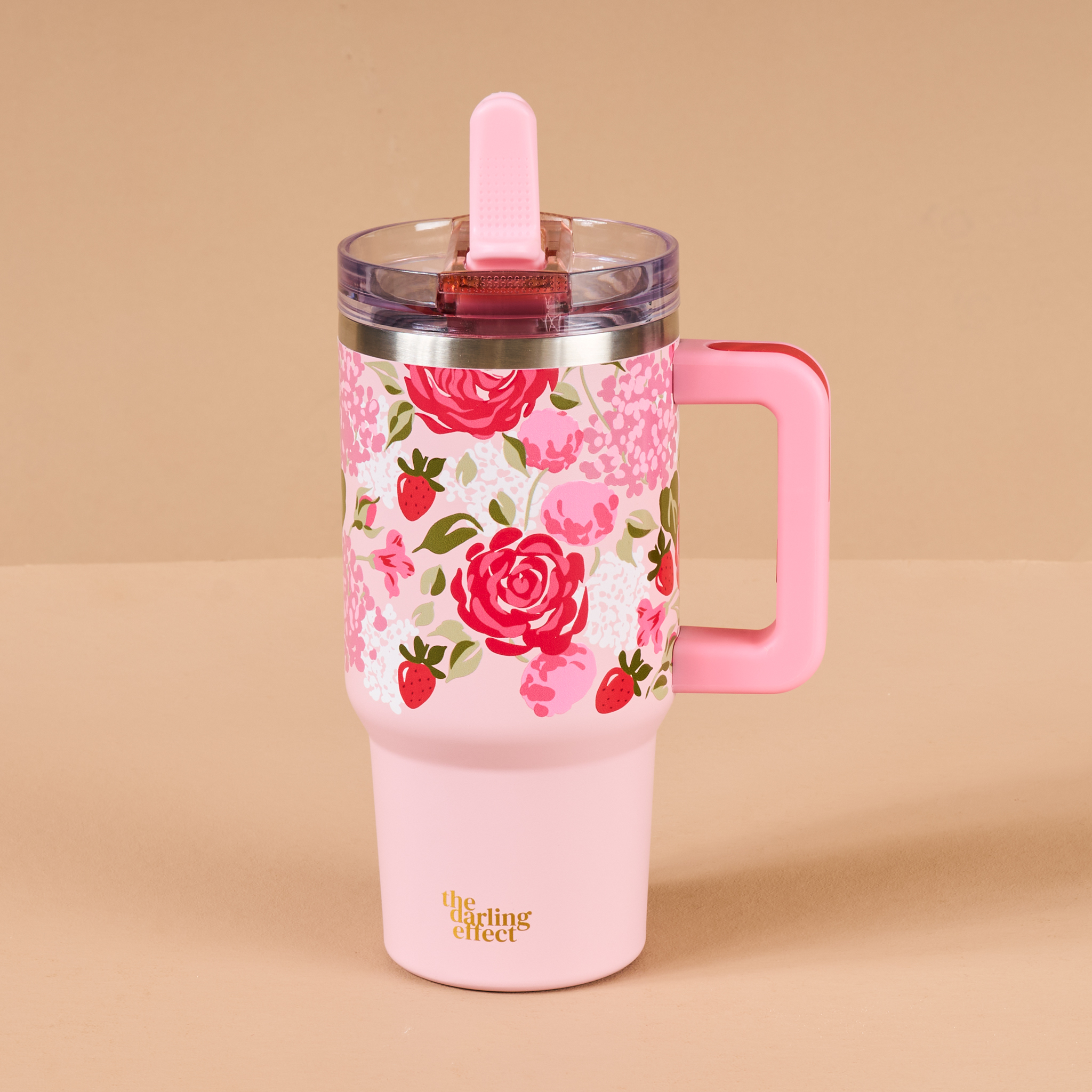 Picture of 20 oz Lifestyle Flip Straw Tumbler-Rose Garden