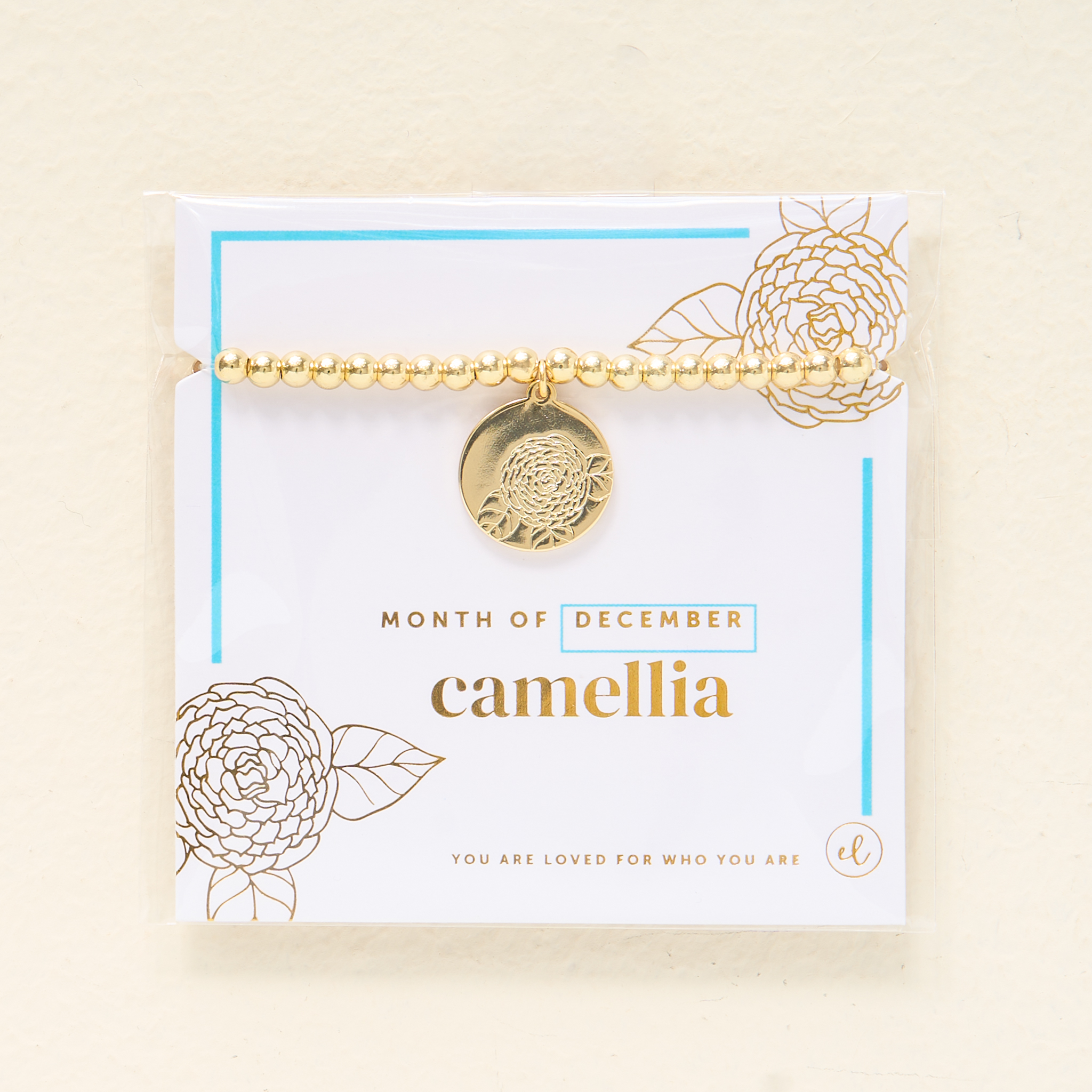 Picture of Birth Flower Charm Bracelet Gold - December