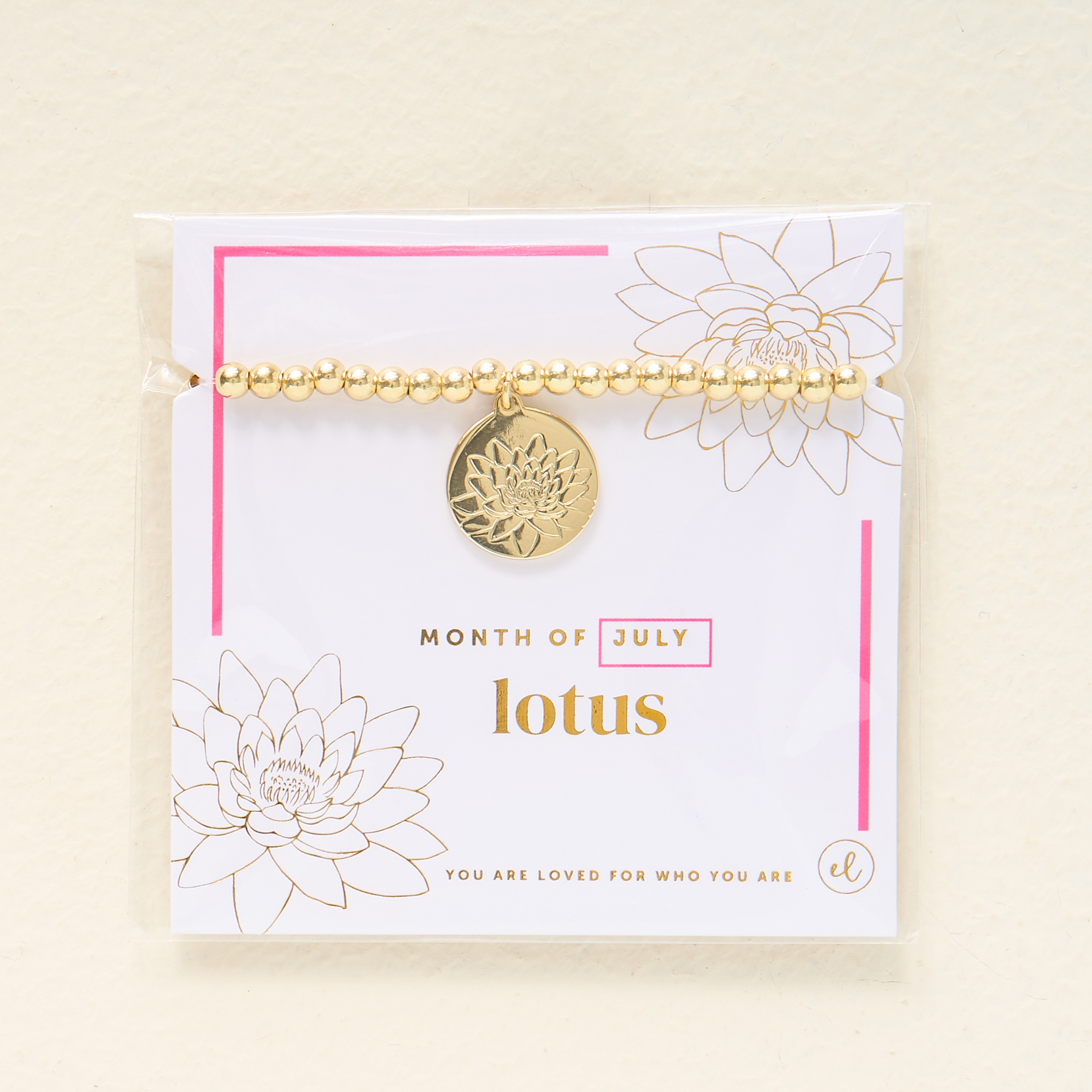 Picture of Birth Flower Charm Bracelet Gold - July
