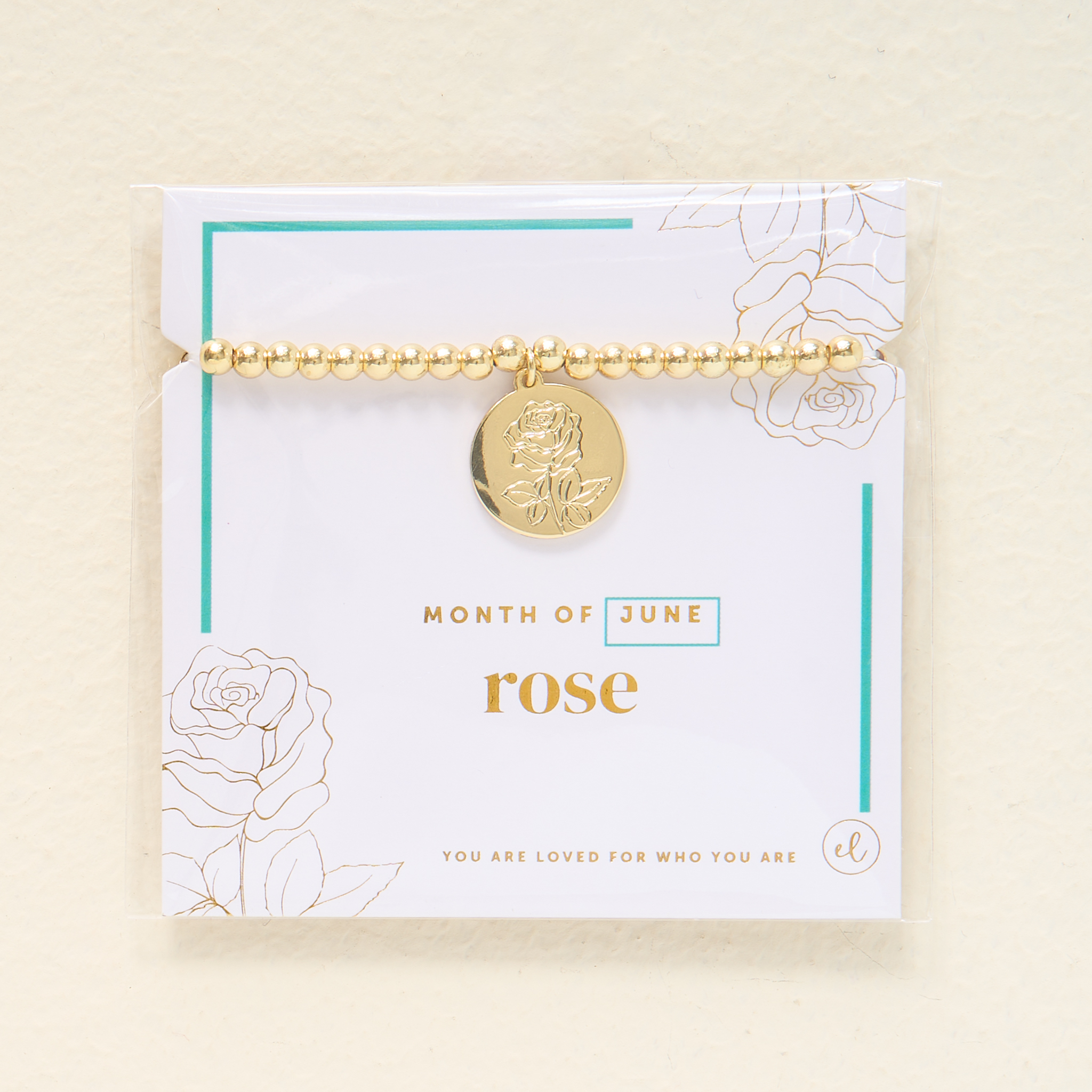 Picture of Birth Flower Charm Bracelet Gold - June