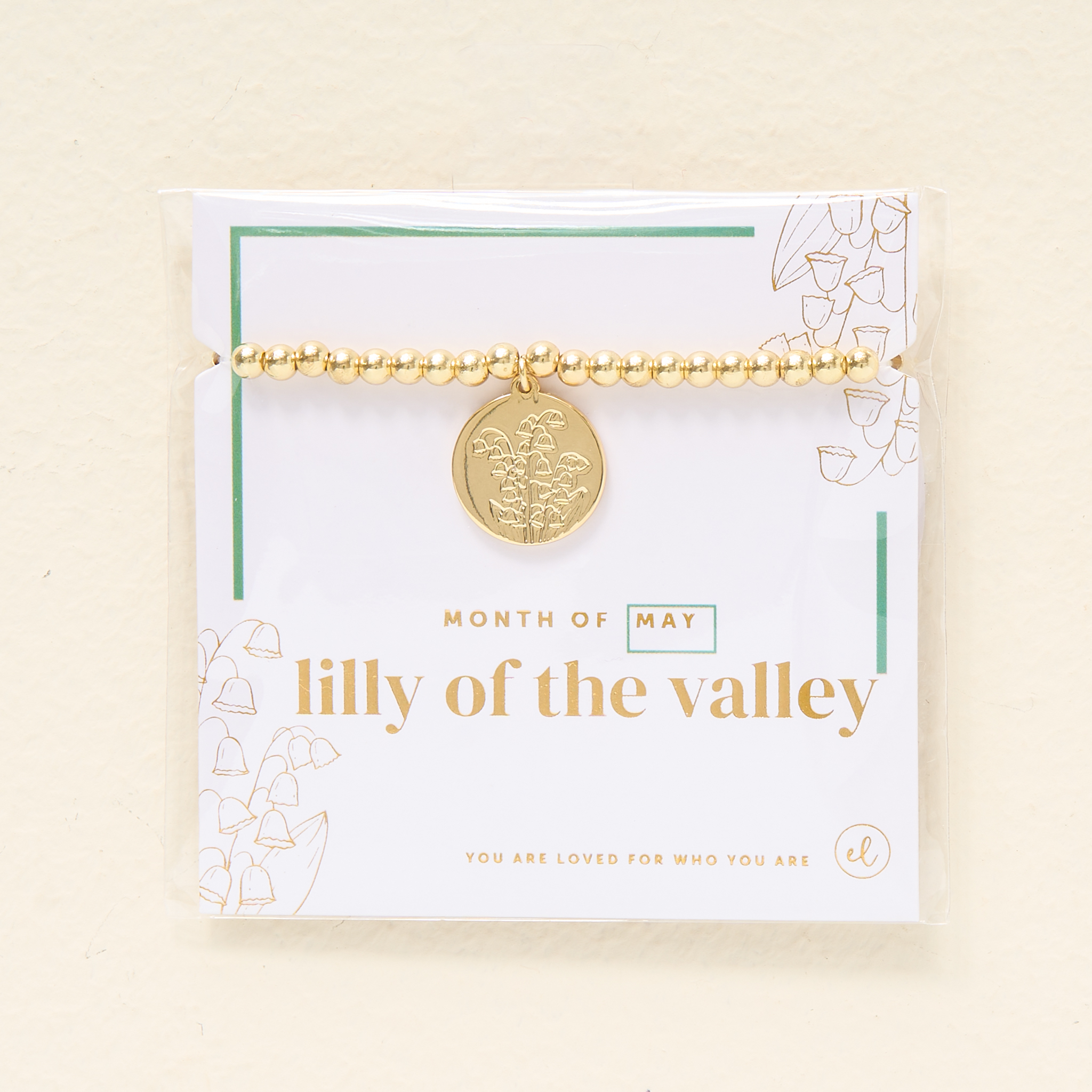 Picture of Birth Flower Charm Bracelet Gold - May
