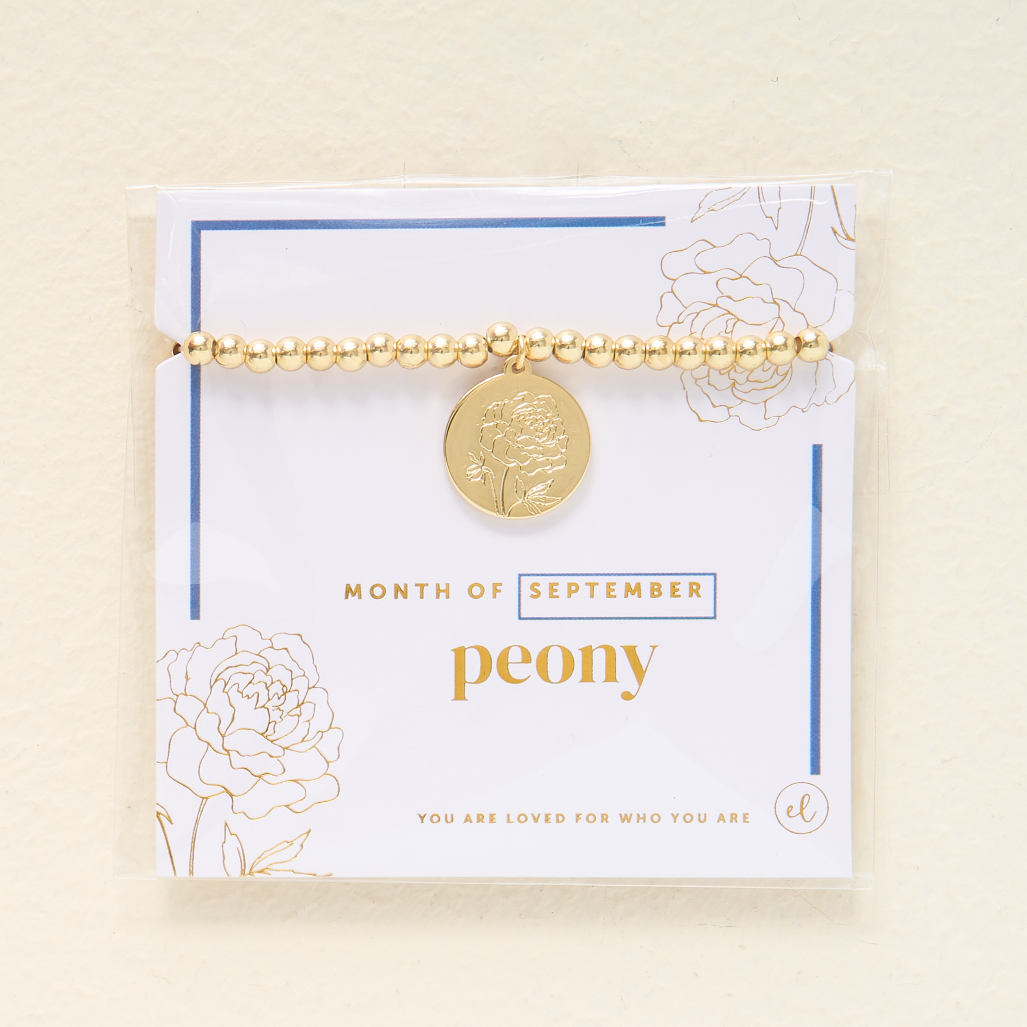 Picture of Birth Flower Charm Bracelet Gold - September