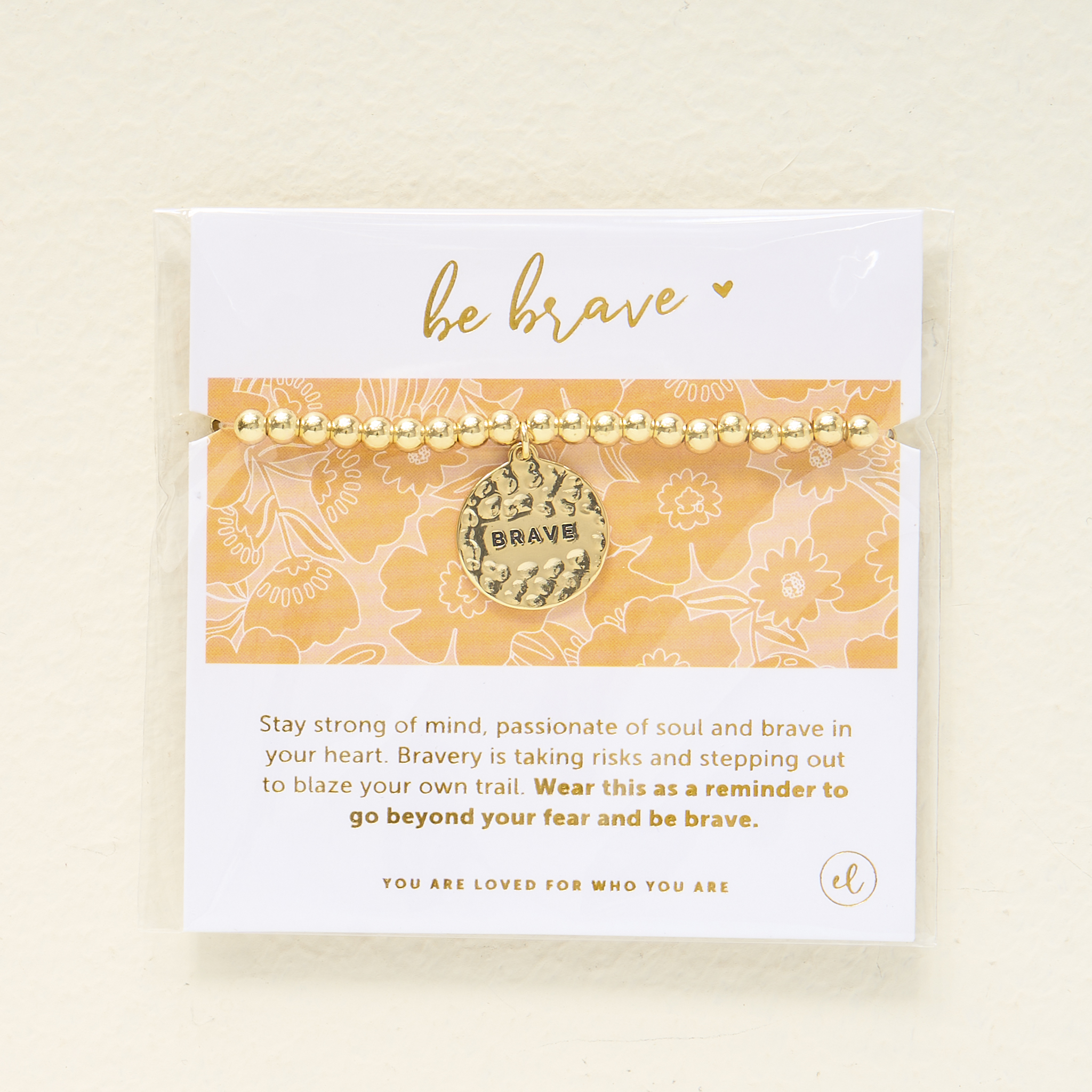 Picture of Sentiment Charm Bracelet Gold - Brave