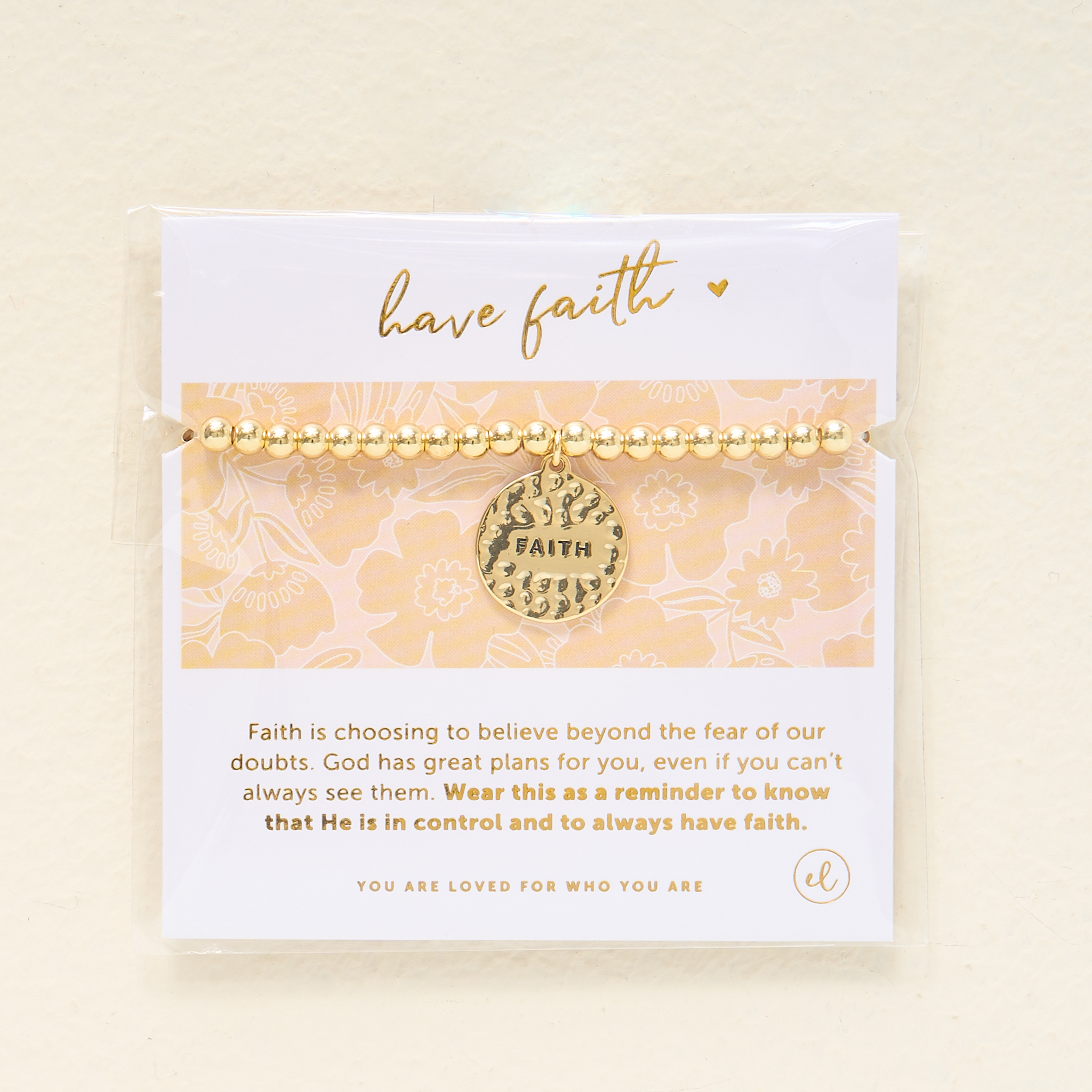 Picture of Sentiment Charm Bracelet Gold - Faith