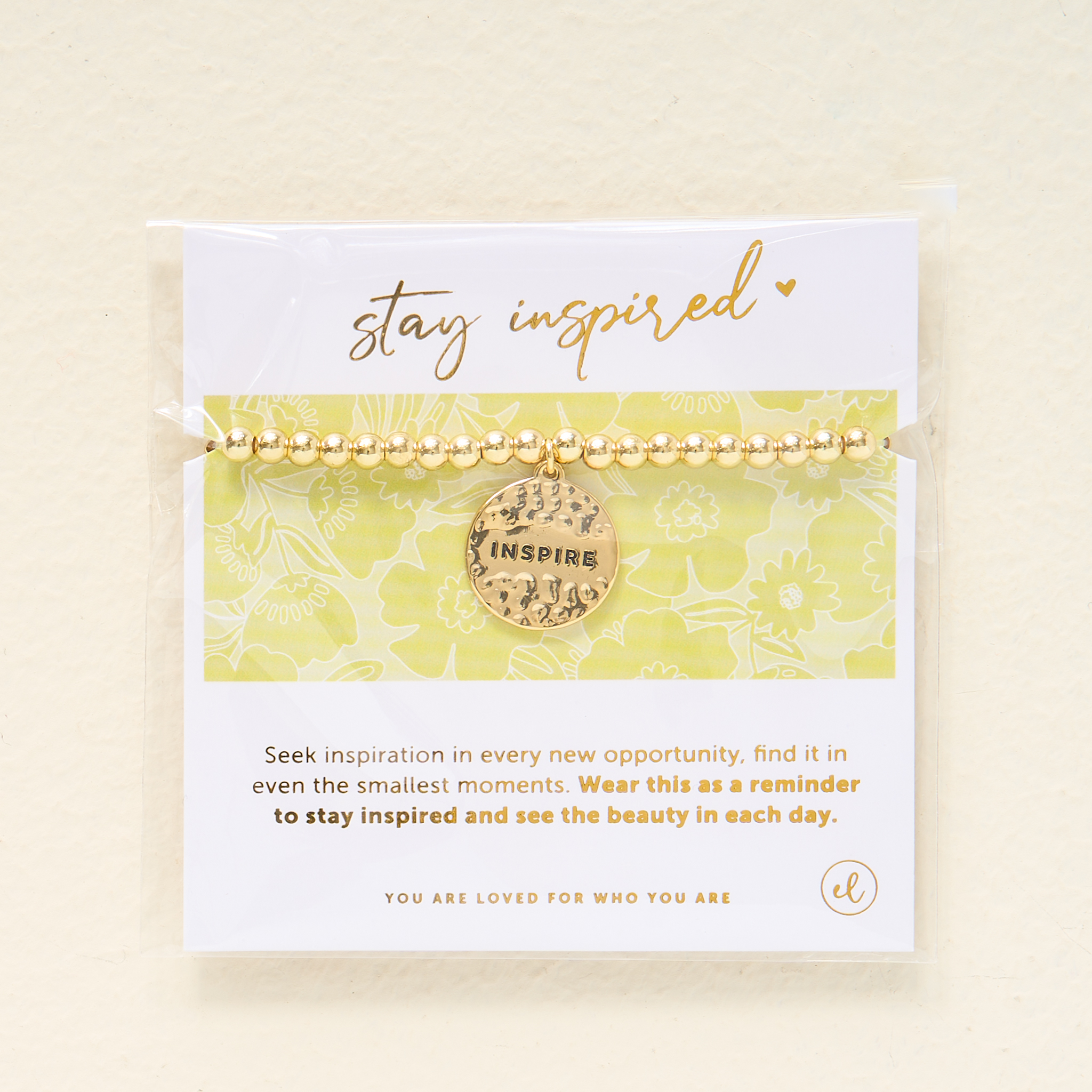 Picture of Sentiment Charm Bracelet Gold - Inspire