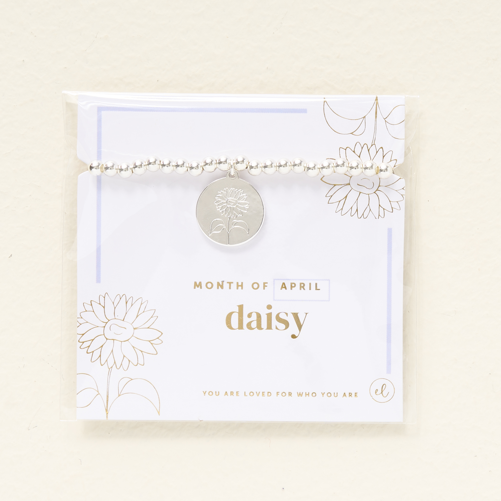Picture of Birth Flower Charm Bracelet Silver - April